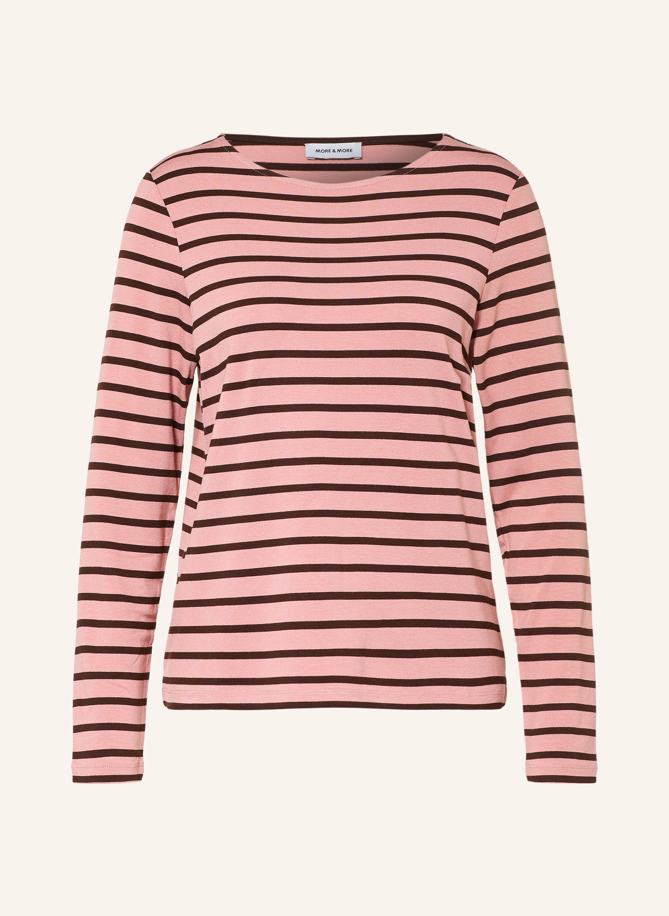 MORE & MORE Longsleeve: VIEUX ROSE / MARRON FONCÉ