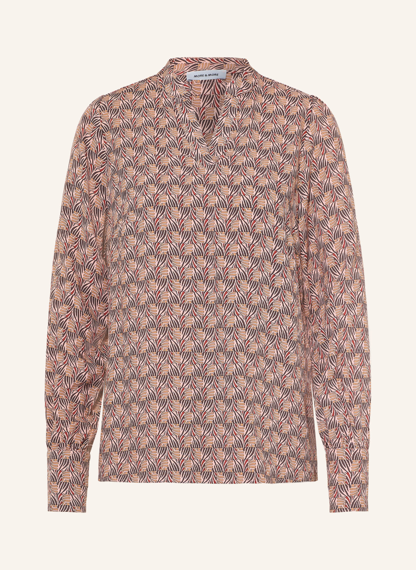 MORE & MORE Blusenshirt: ROSÉ / DUNKELBRAUN / BEIGE