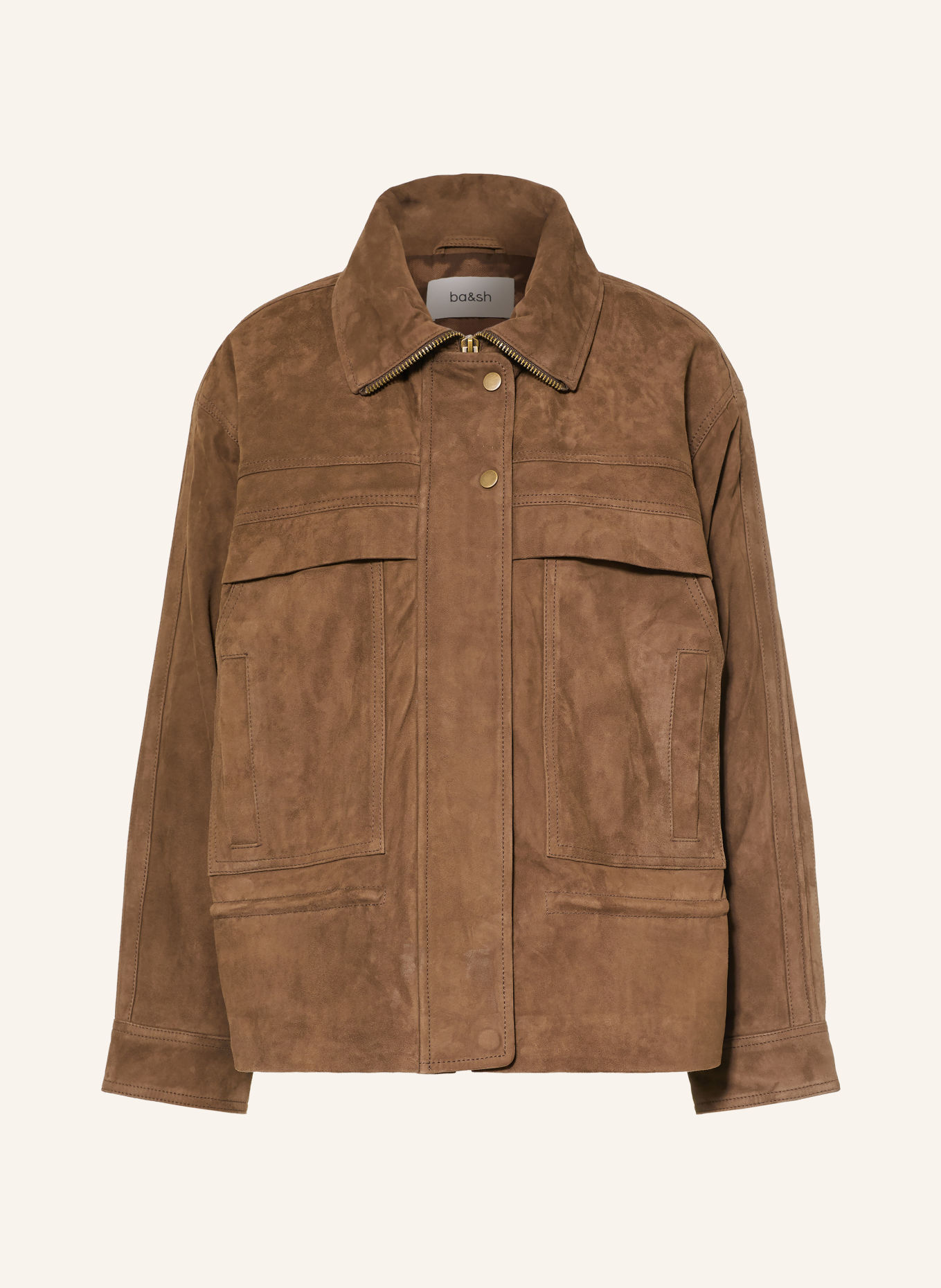 ba&sh Lederjacke KASSIA: DUNKELBRAUN