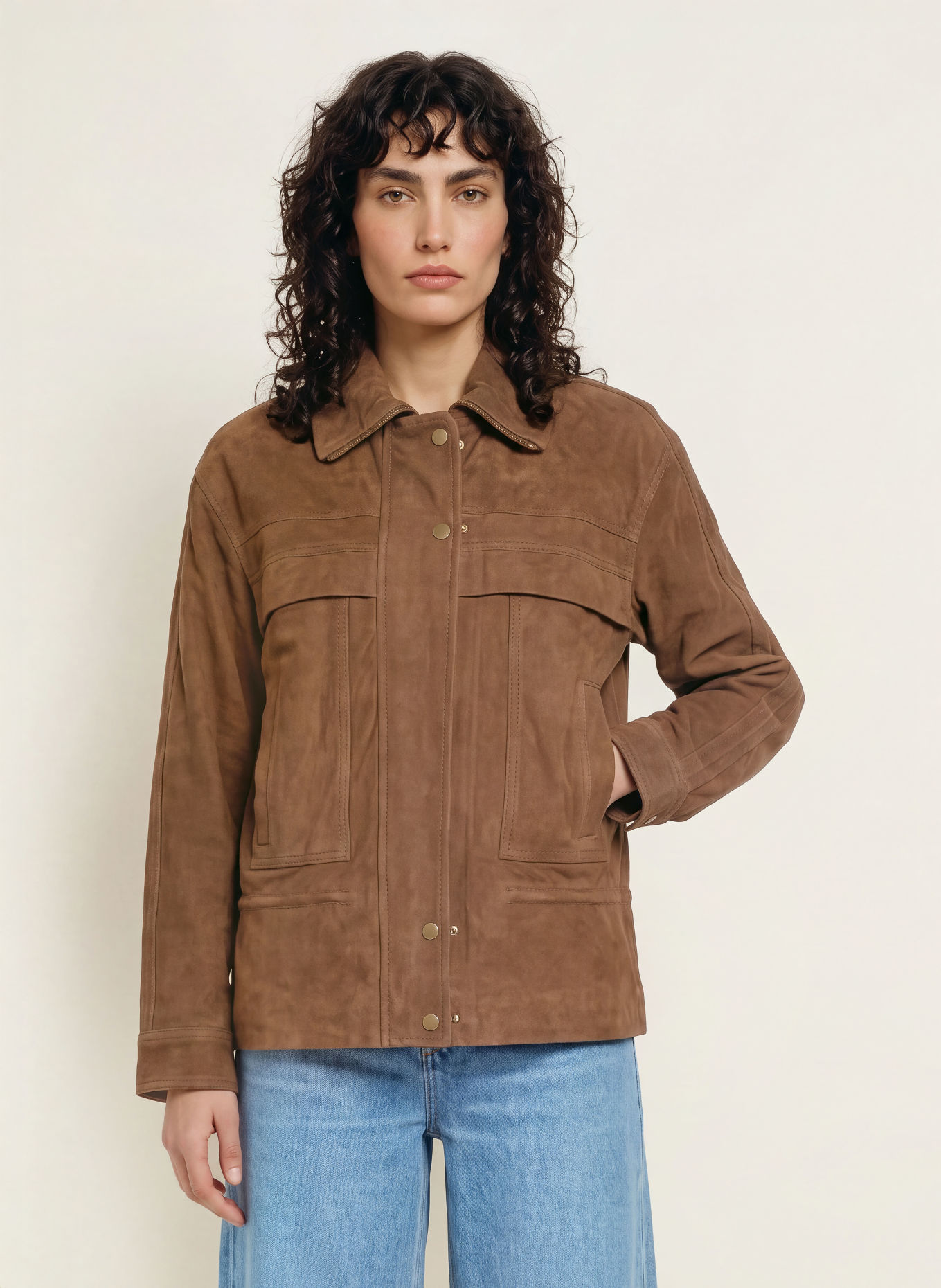 ba&sh Lederjacke KASSIA: DUNKELBRAUN