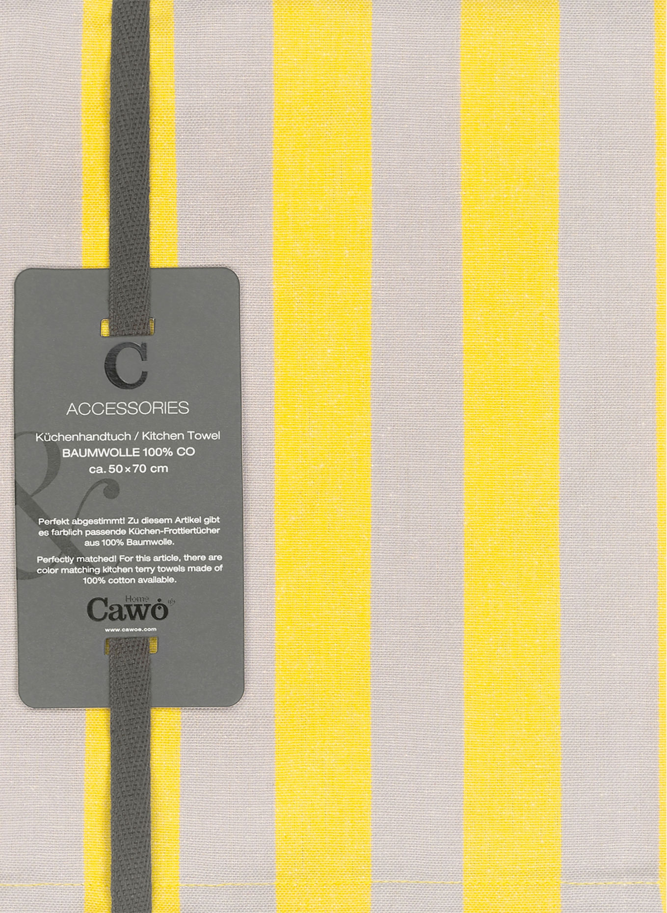 Cawö Dish Towel: GRAY / YELLOW