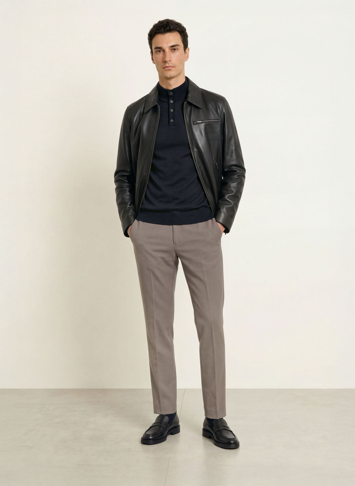 REISS Sweter typu troyer FARNHAM: GRANATOWY