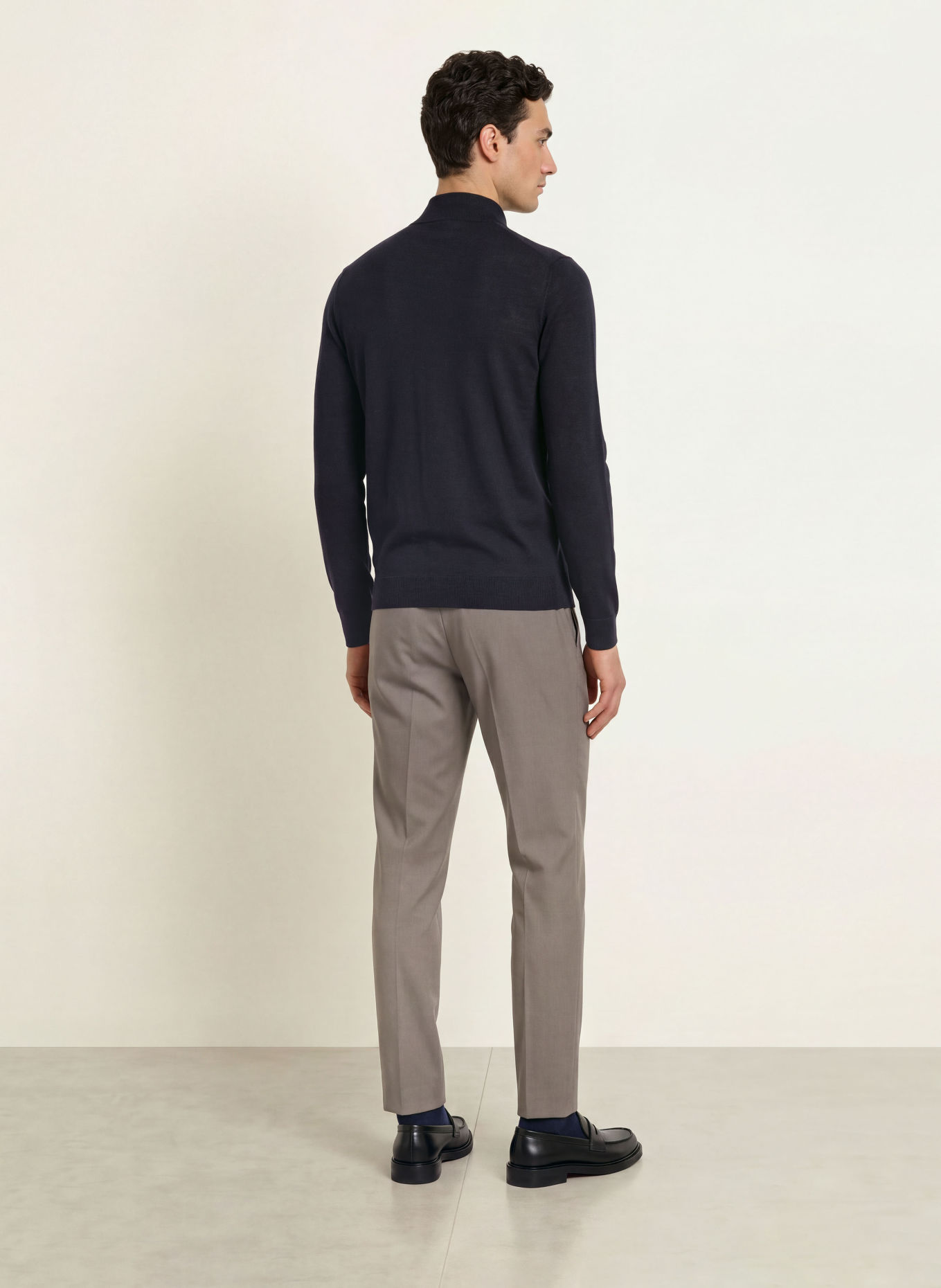 REISS Sweter typu troyer FARNHAM: GRANATOWY