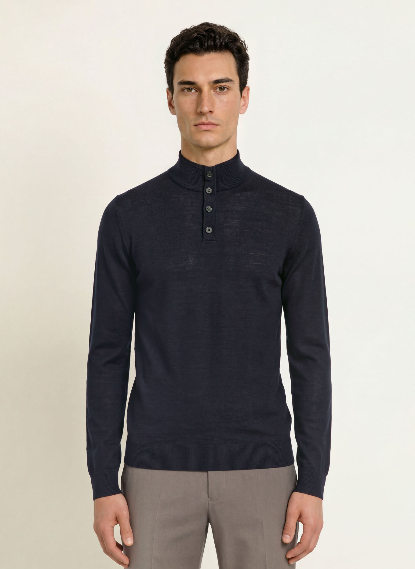 REISS Sweter typu troyer FARNHAM: GRANATOWY