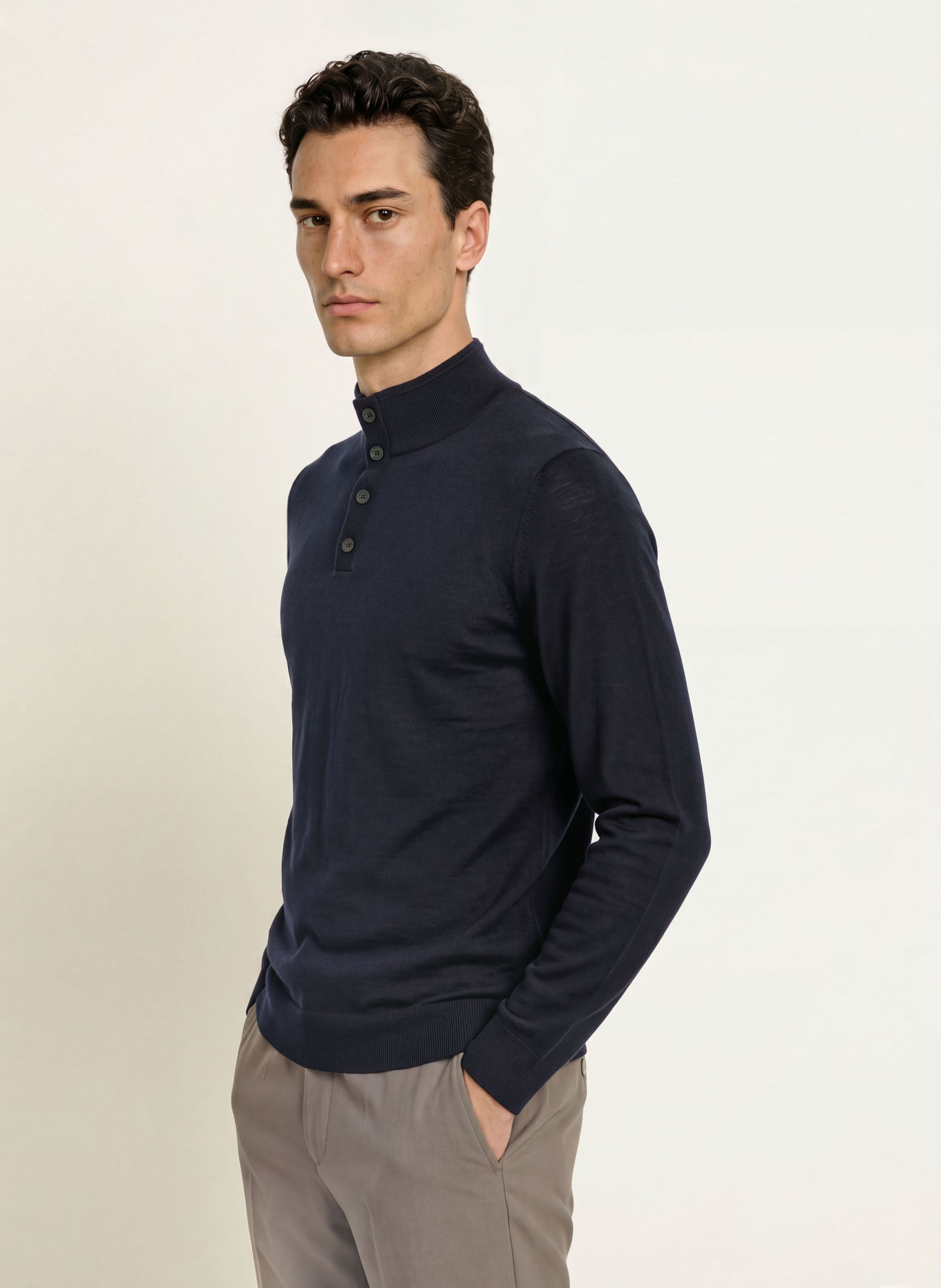 REISS Sweter typu troyer FARNHAM: GRANATOWY