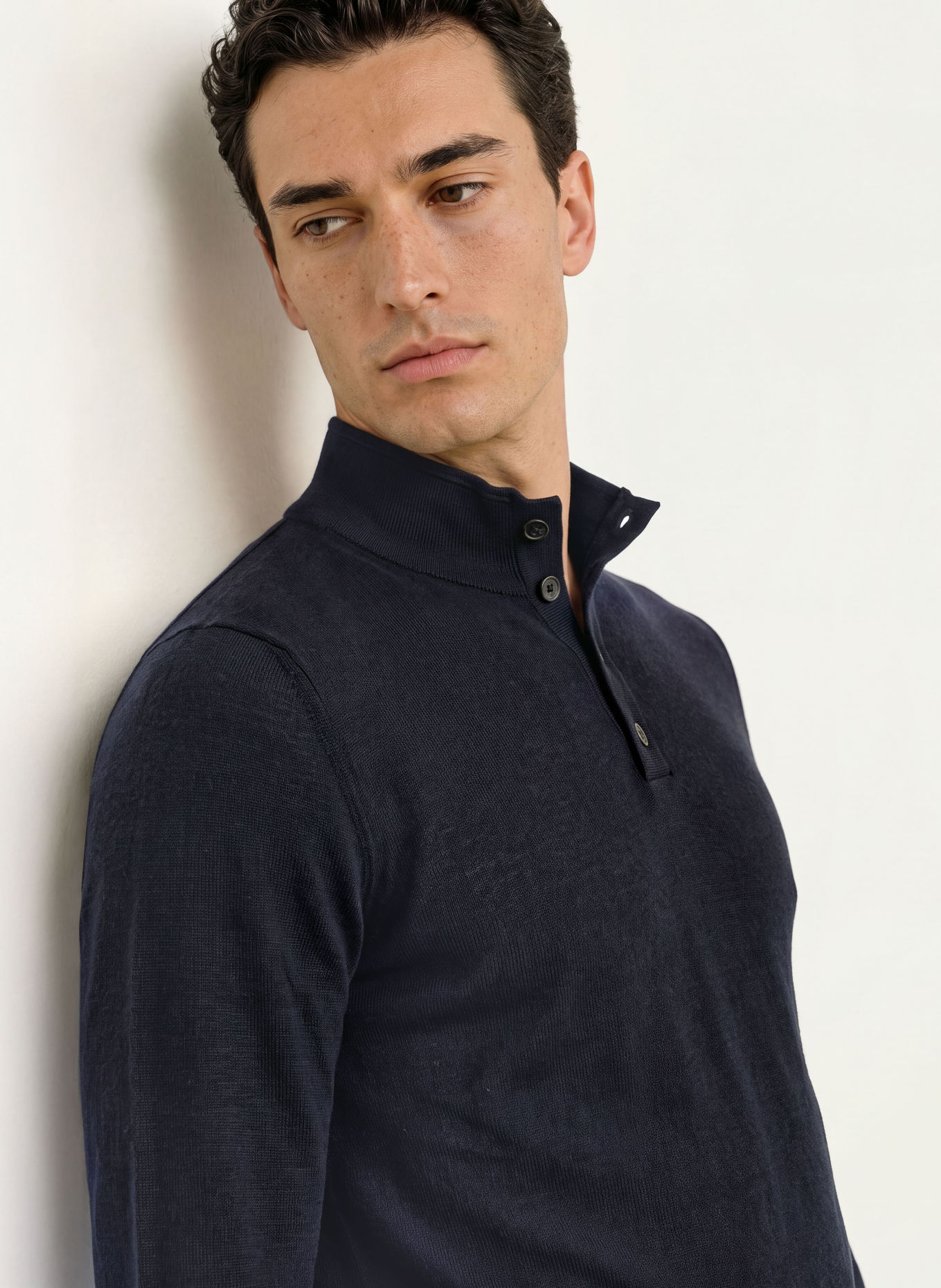 REISS Sweter typu troyer FARNHAM: GRANATOWY
