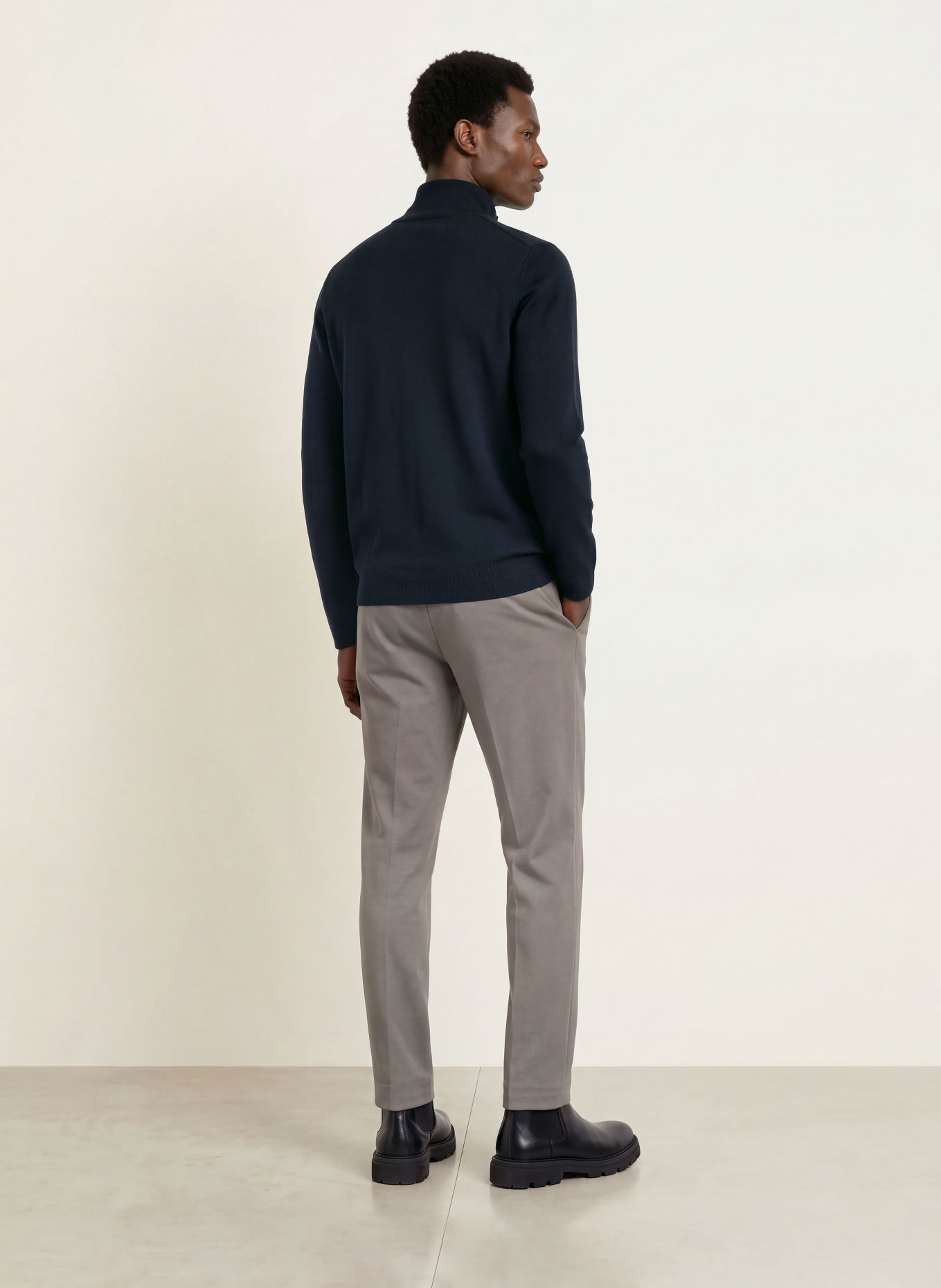 Marc O'Polo Half-zip sweater: DARK BLUE
