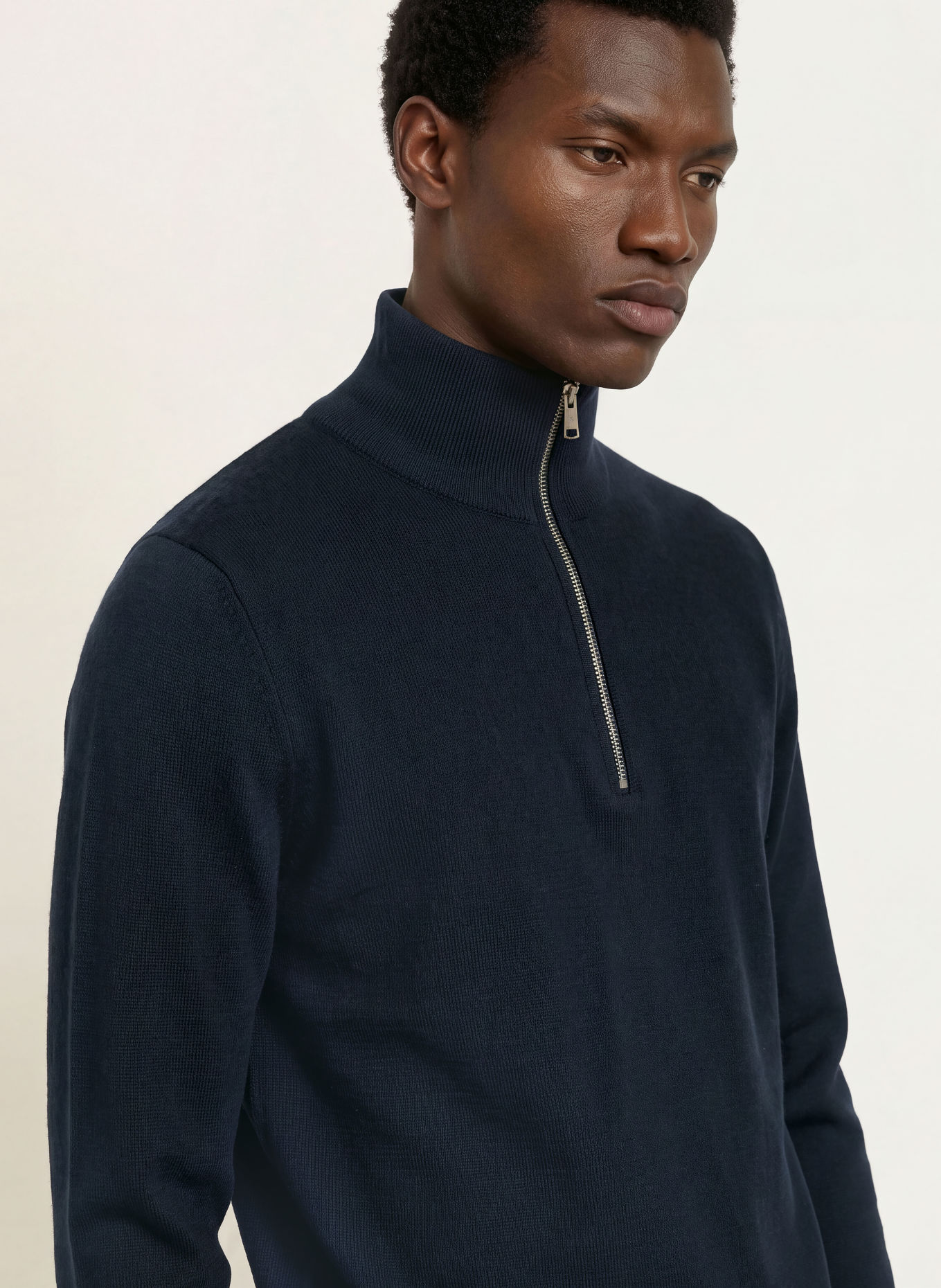 Marc O'Polo Half-zip sweater: DARK BLUE