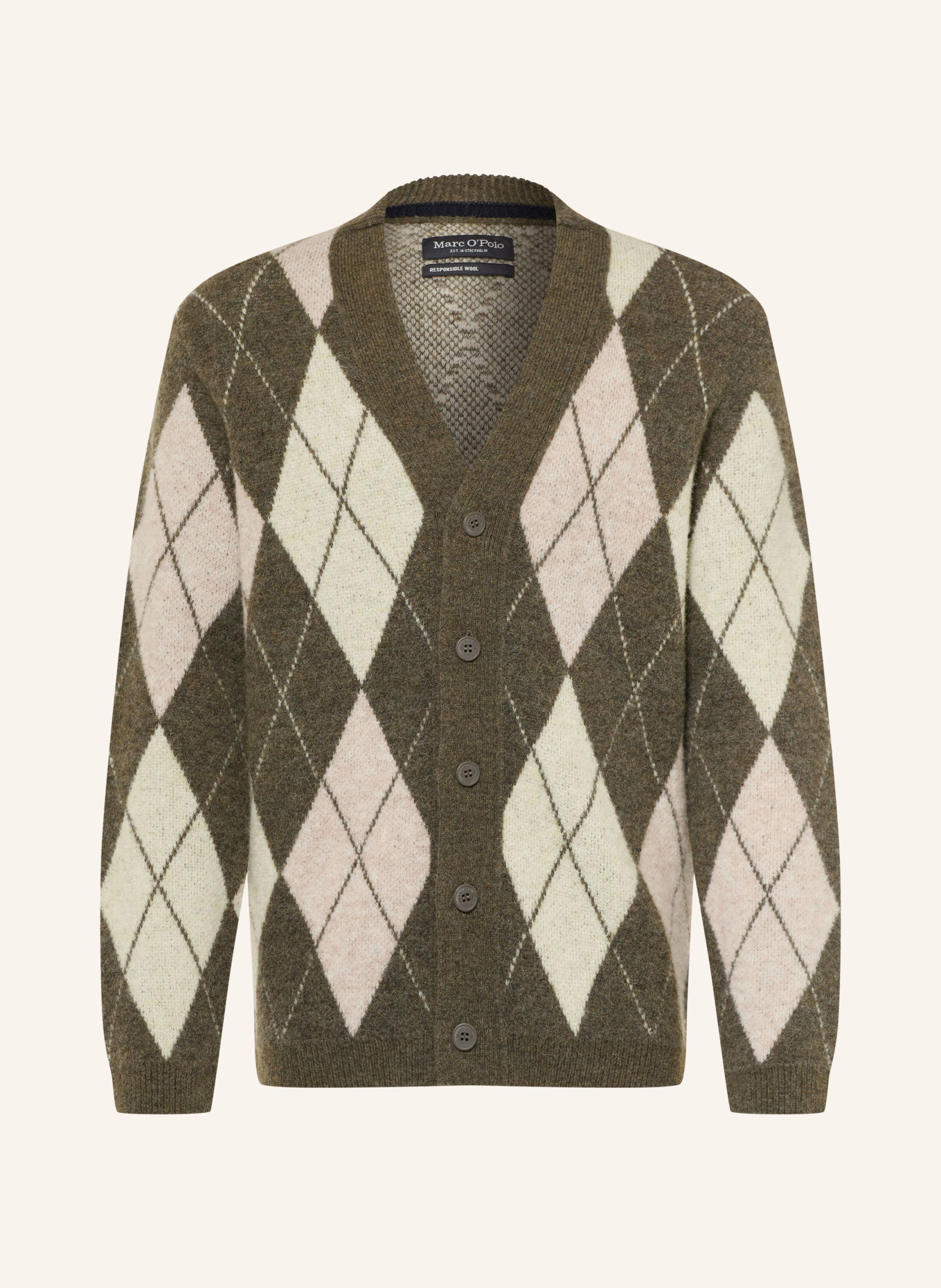 Marc O'Polo Strickjacke: KHAKI / HELLROSA / HELLGELB
