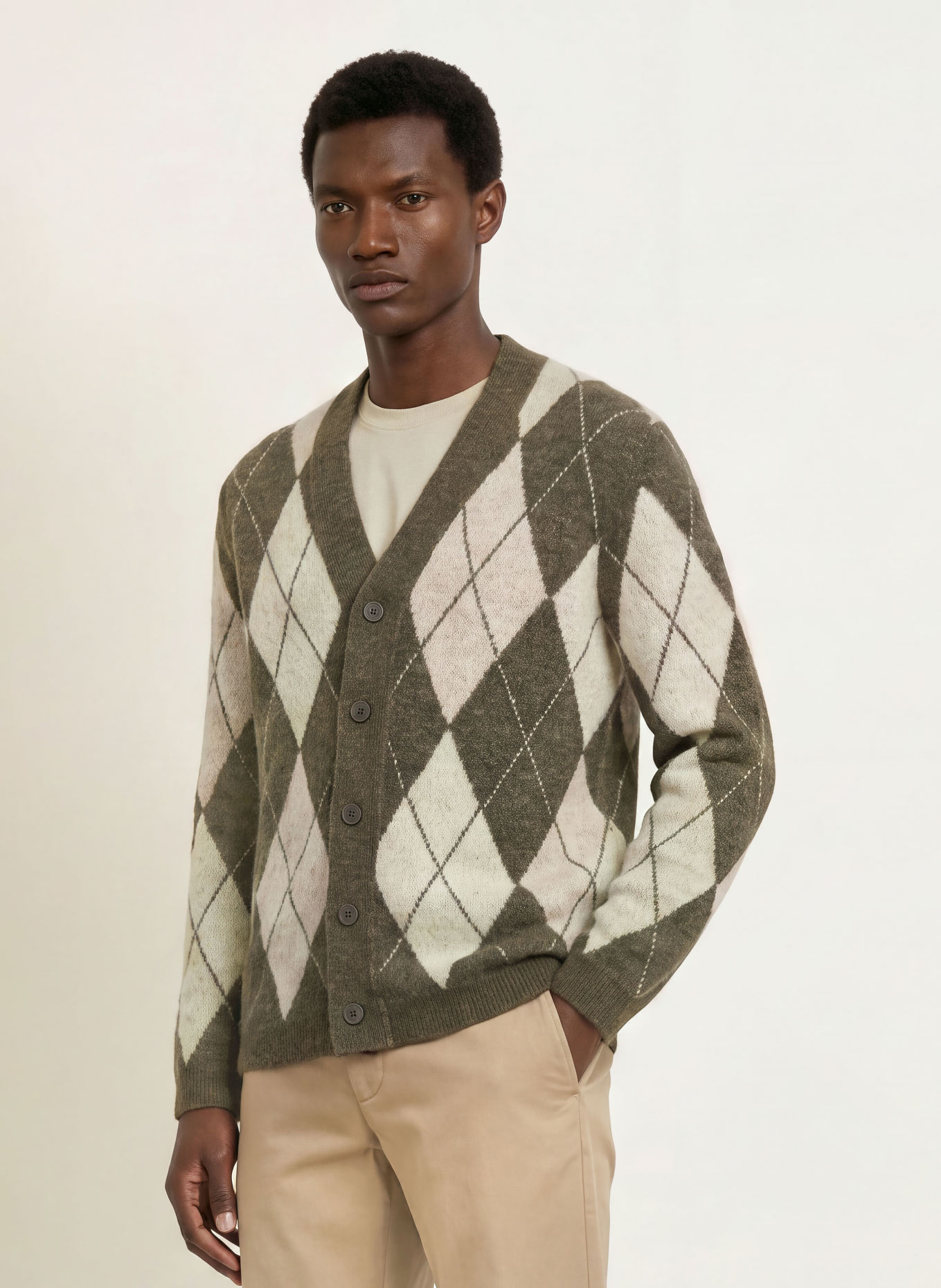 Marc O'Polo Strickjacke: KHAKI / HELLROSA / HELLGELB