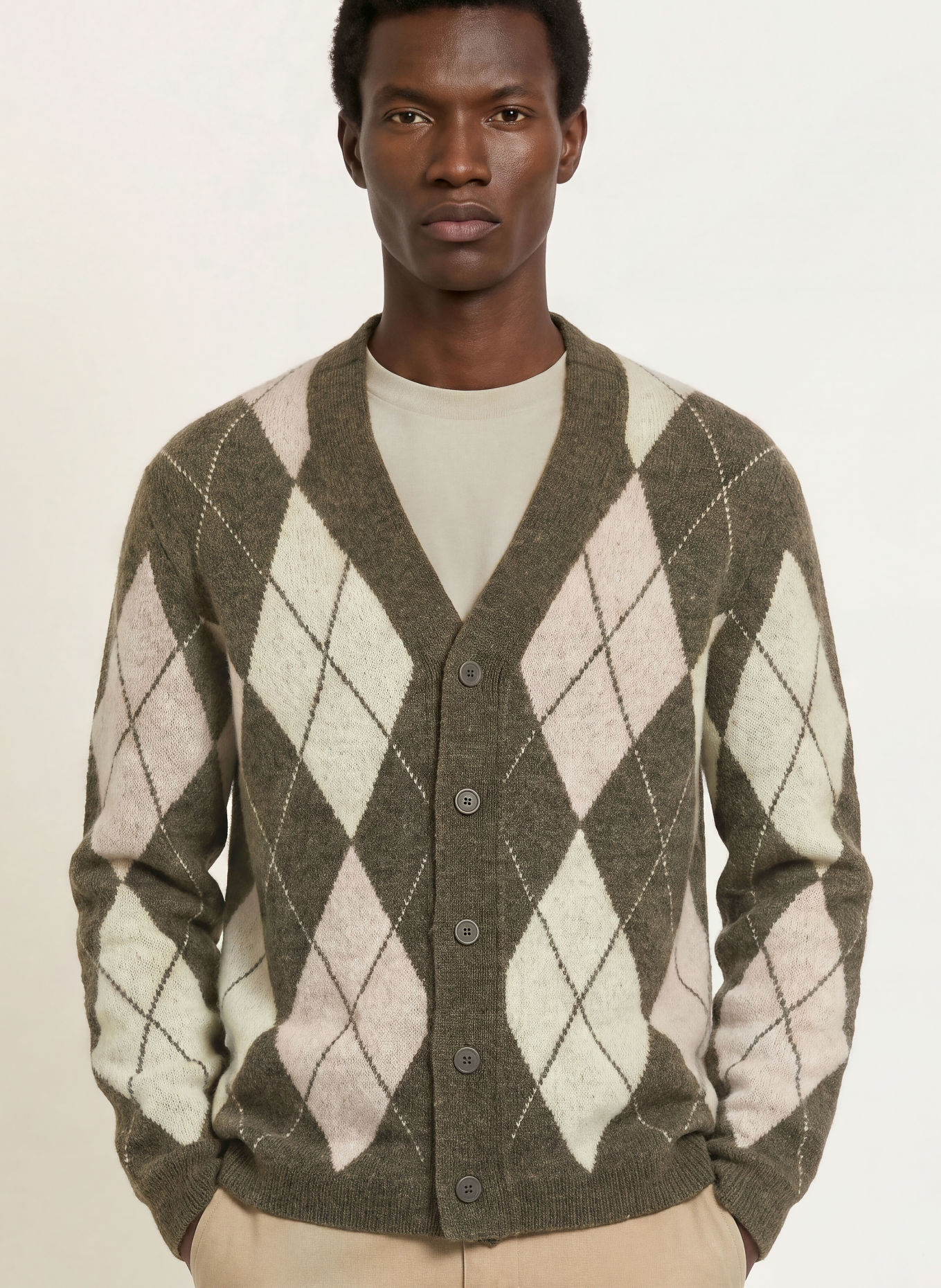 Marc O'Polo Strickjacke: KHAKI / HELLROSA / HELLGELB