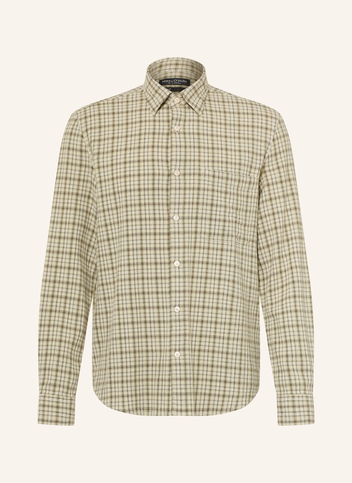 Marc O'Polo Koszula Comfort Fit: JASNOZIELONY / BRĄZOWY / BIAŁY