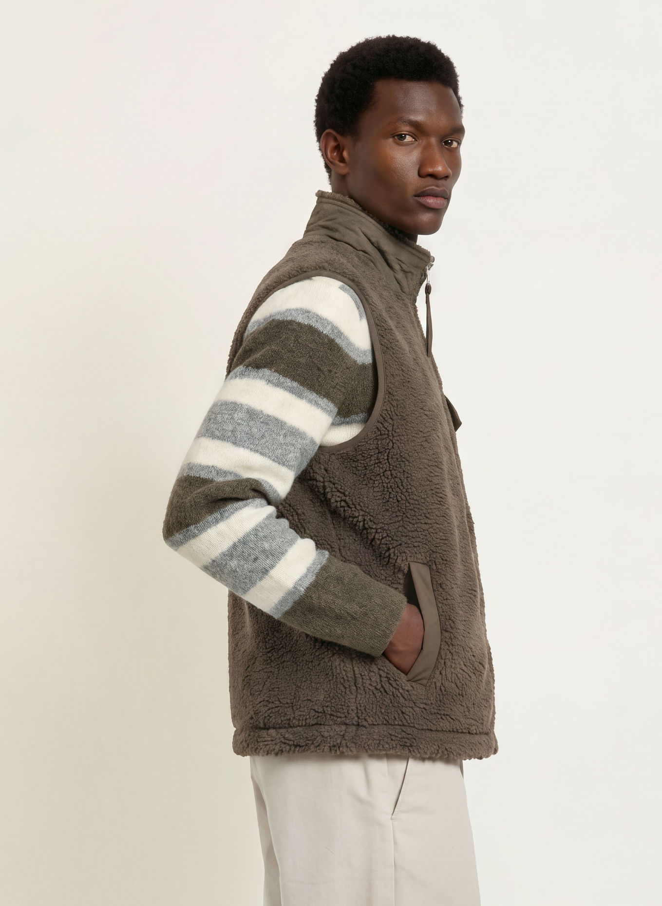 Marc O'Polo Kunstfell-Weste: KHAKI