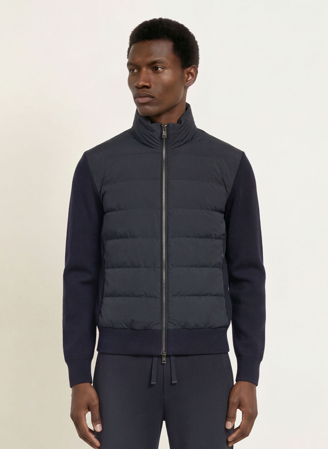 DUNO Vest OLIVER in gemengde Materialien: DONKERBLAUW