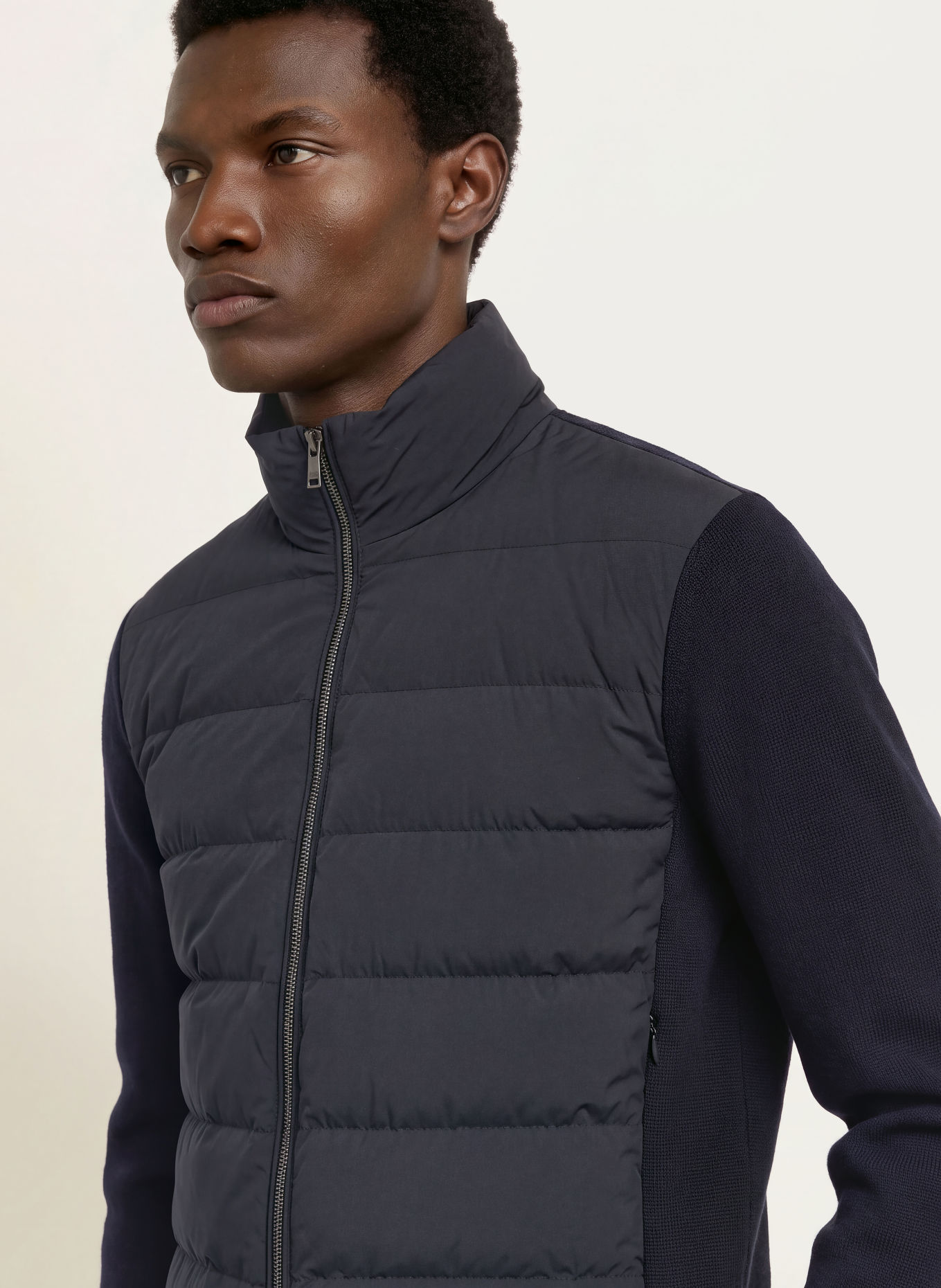 DUNO Vest OLIVER in gemengde Materialien: DONKERBLAUW