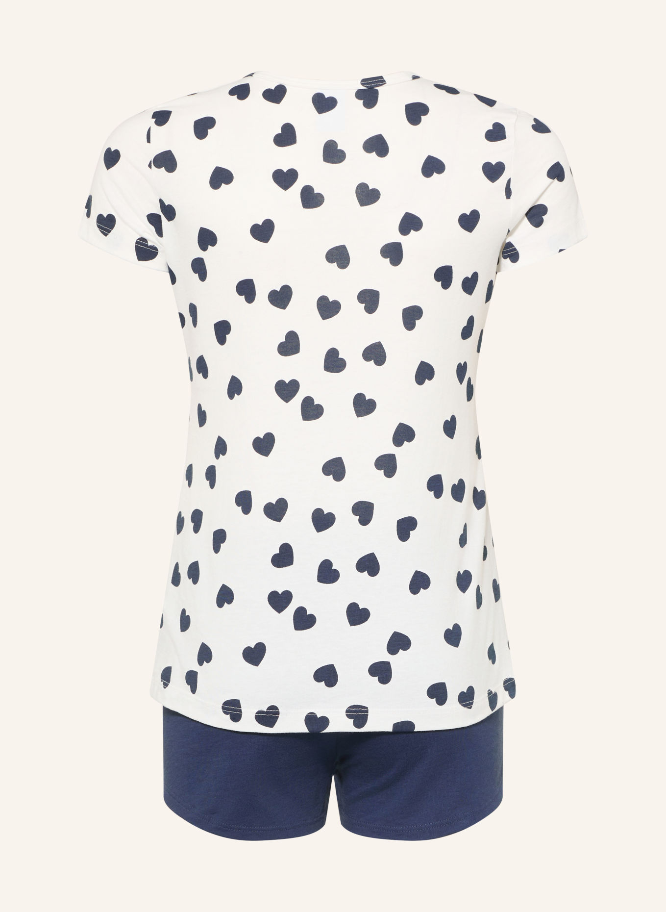 Sanetta Shorty-Schlafanzug: WEISS / DUNKELBLAU