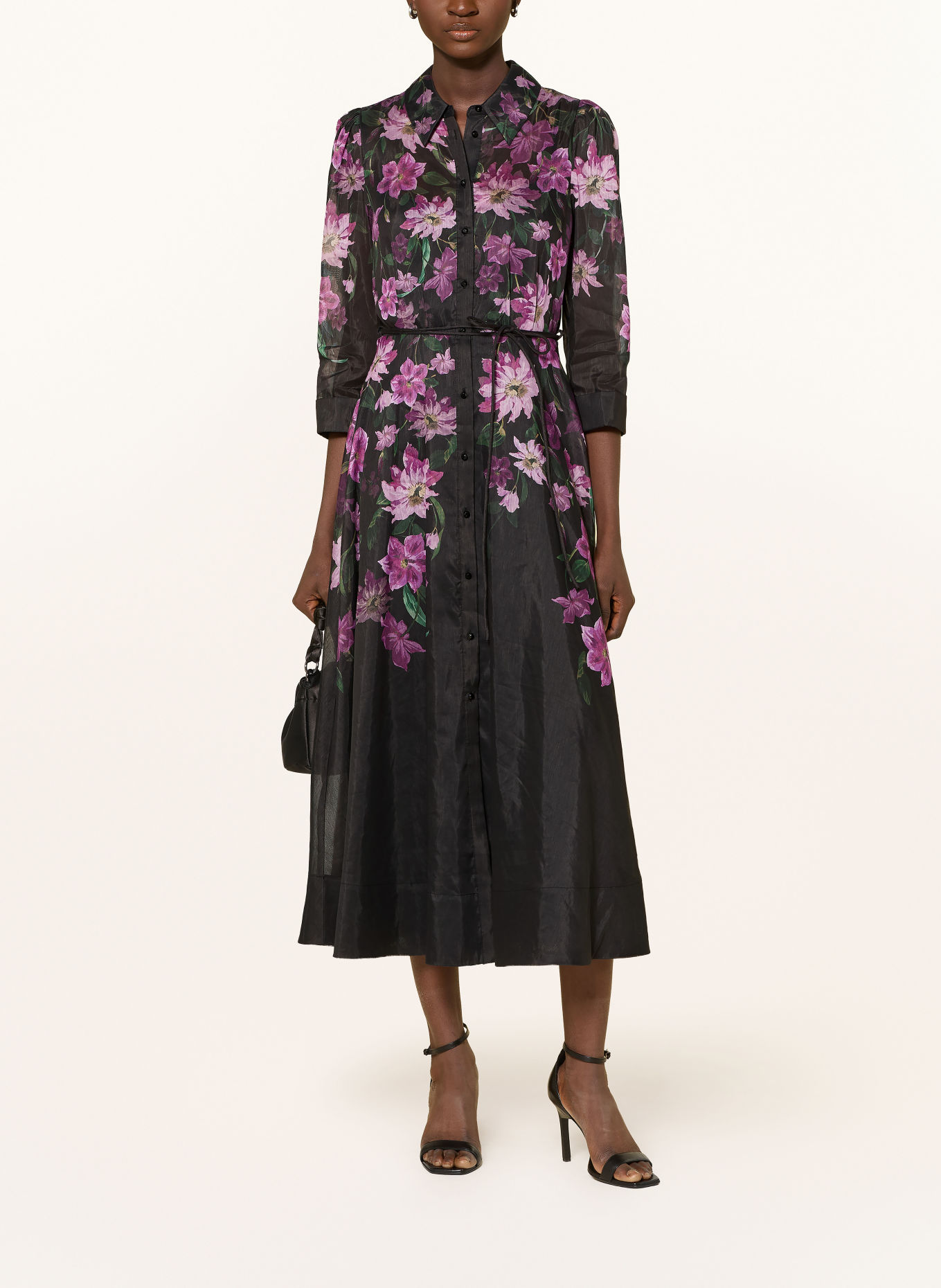 Phase Eight Blousejurk ANABELLE met 3/4-mouwen: DONKERPAARS / LICHTPAARS / GROEN
