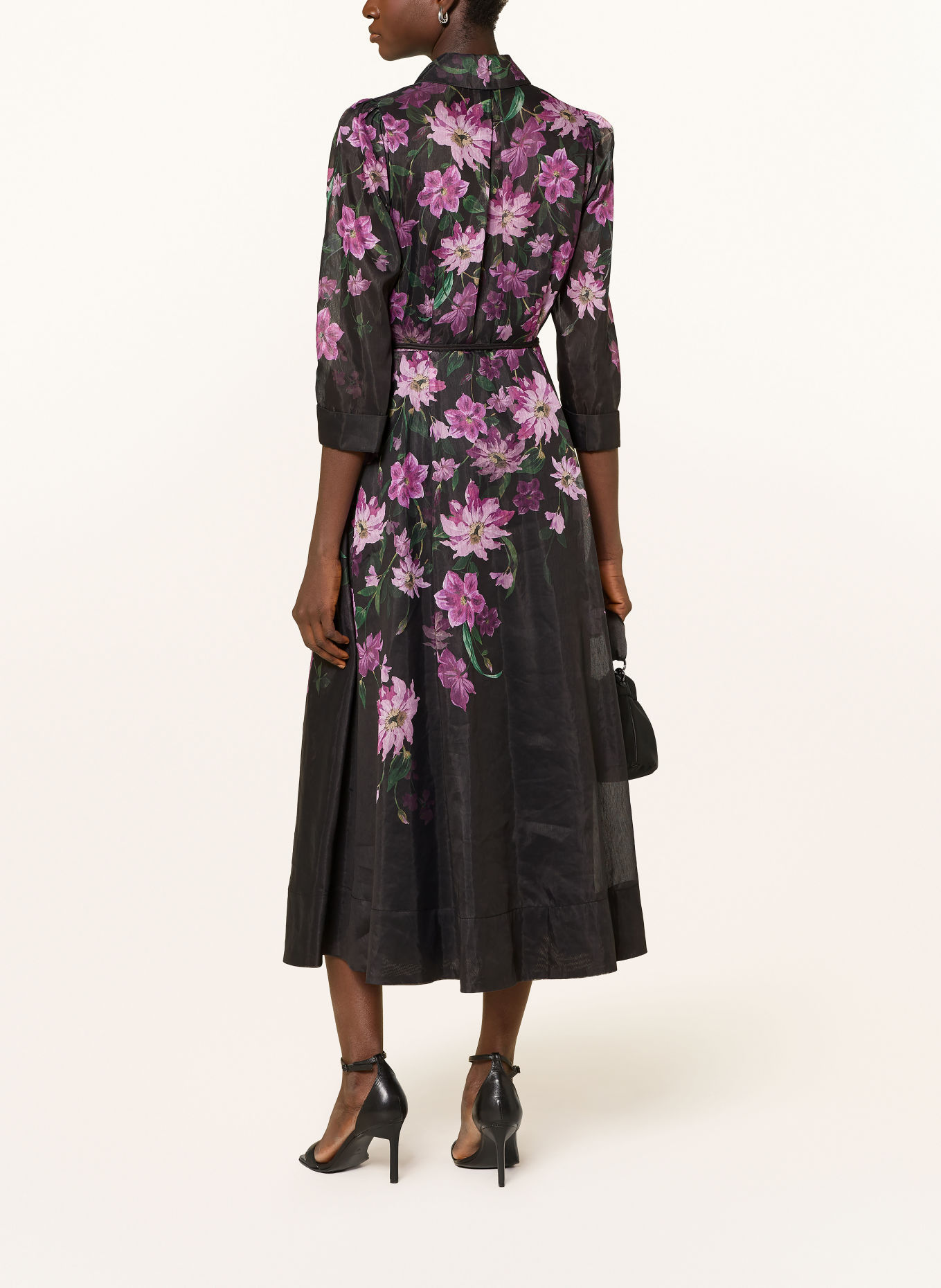 Phase Eight Blousejurk ANABELLE met 3/4-mouwen: DONKERPAARS / LICHTPAARS / GROEN