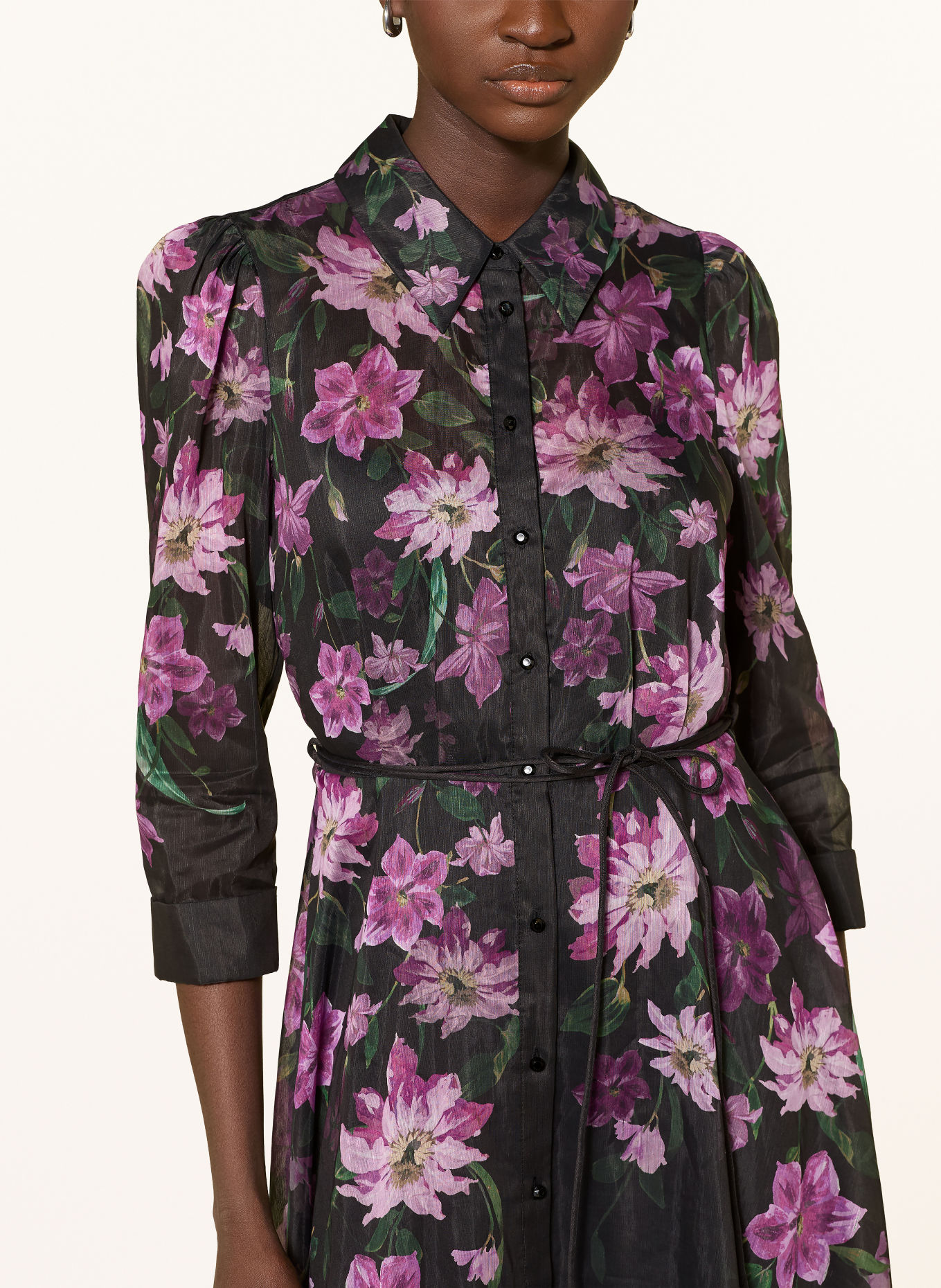Phase Eight Blousejurk ANABELLE met 3/4-mouwen: DONKERPAARS / LICHTPAARS / GROEN