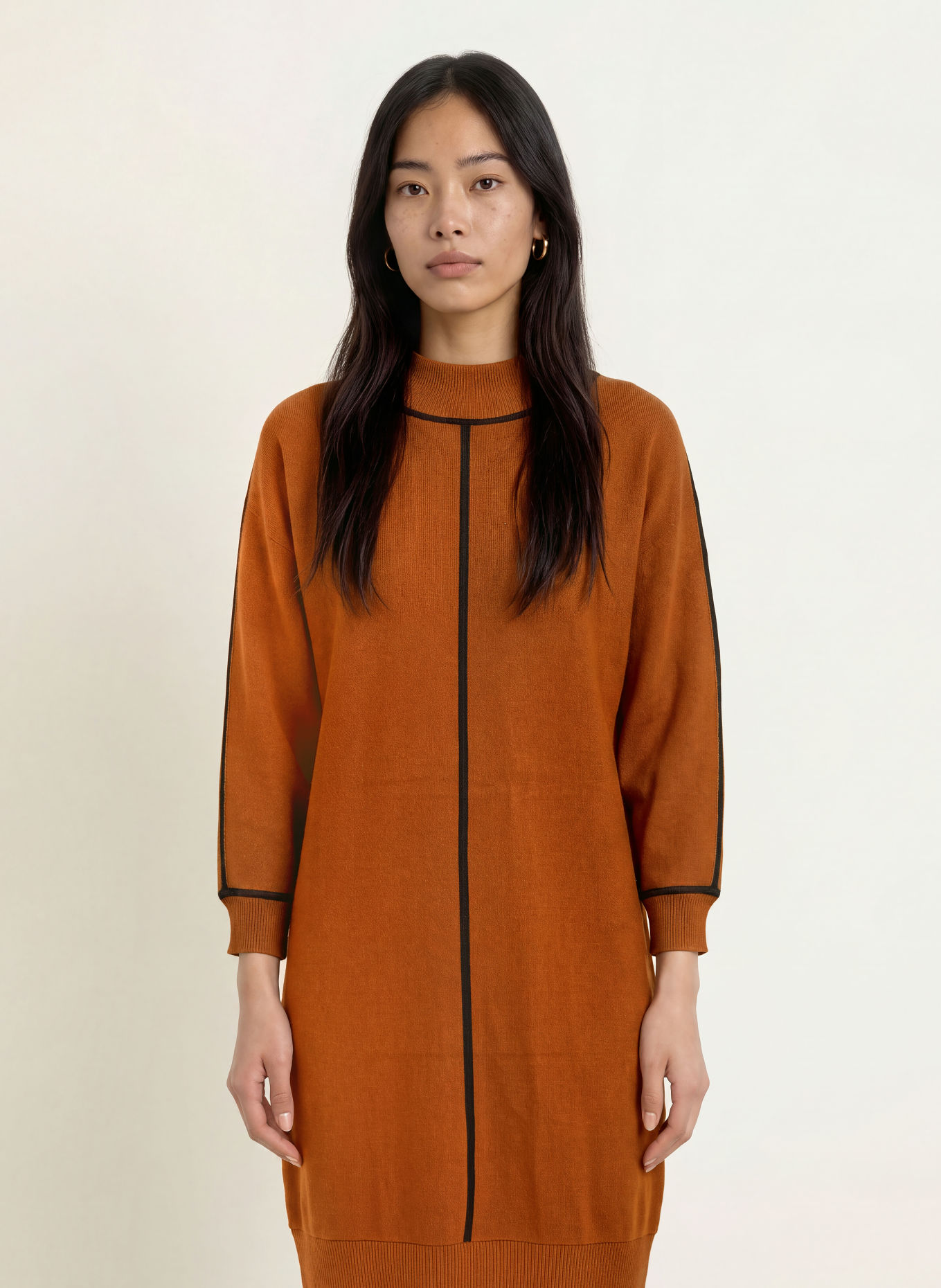Phase Eight Gebreide jurk HALLIE: BRUIN / ZWART