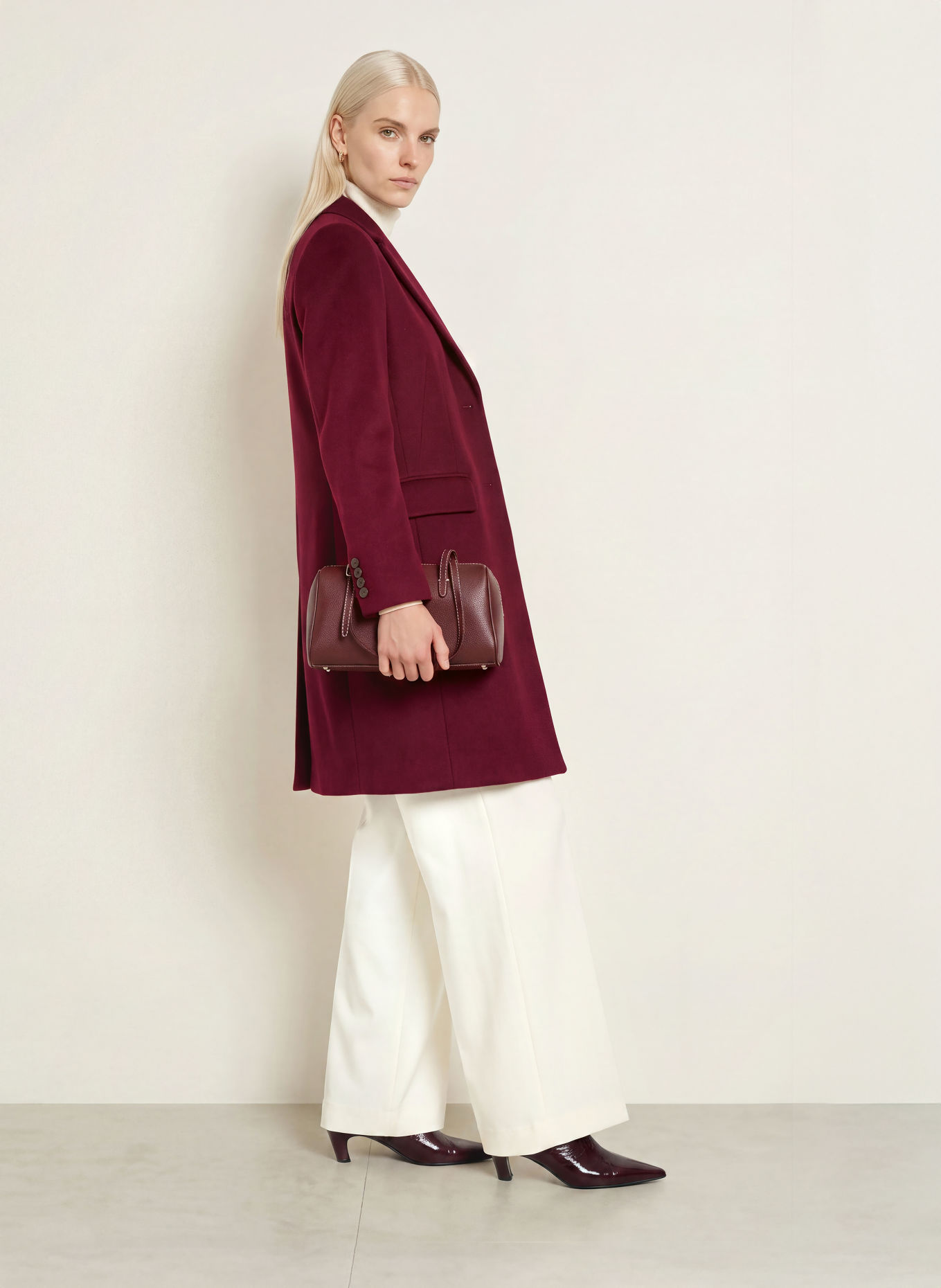 Phase Eight Manteau LYDIA: ROUGE FONCÉ