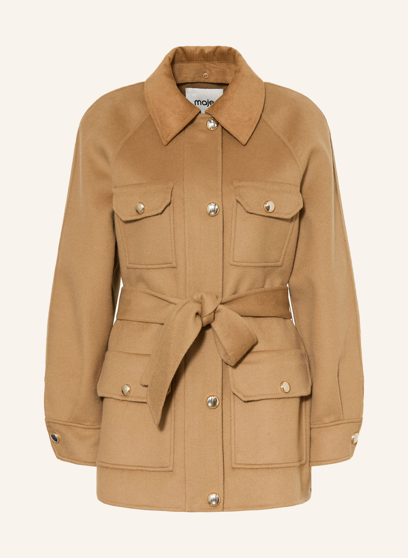 maje Jacke mit abnehmbarem Kragen: CAMEL