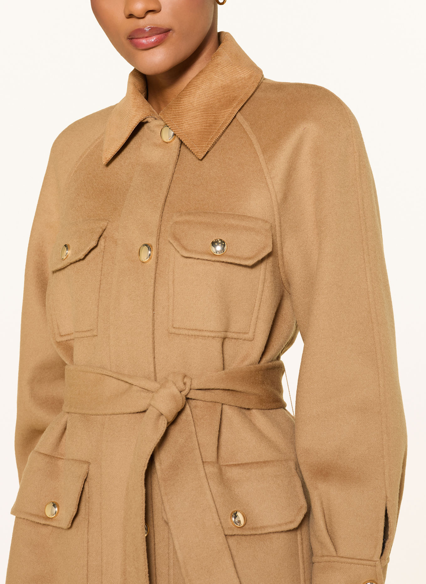 maje Jacke mit abnehmbarem Kragen: CAMEL