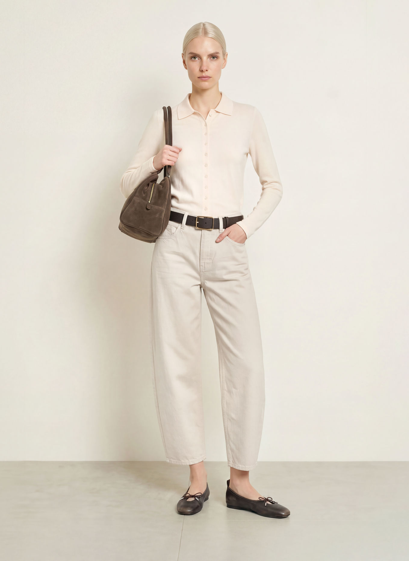 OPUS Jean barrel LOLAH NATURAL: 1006 soft cream