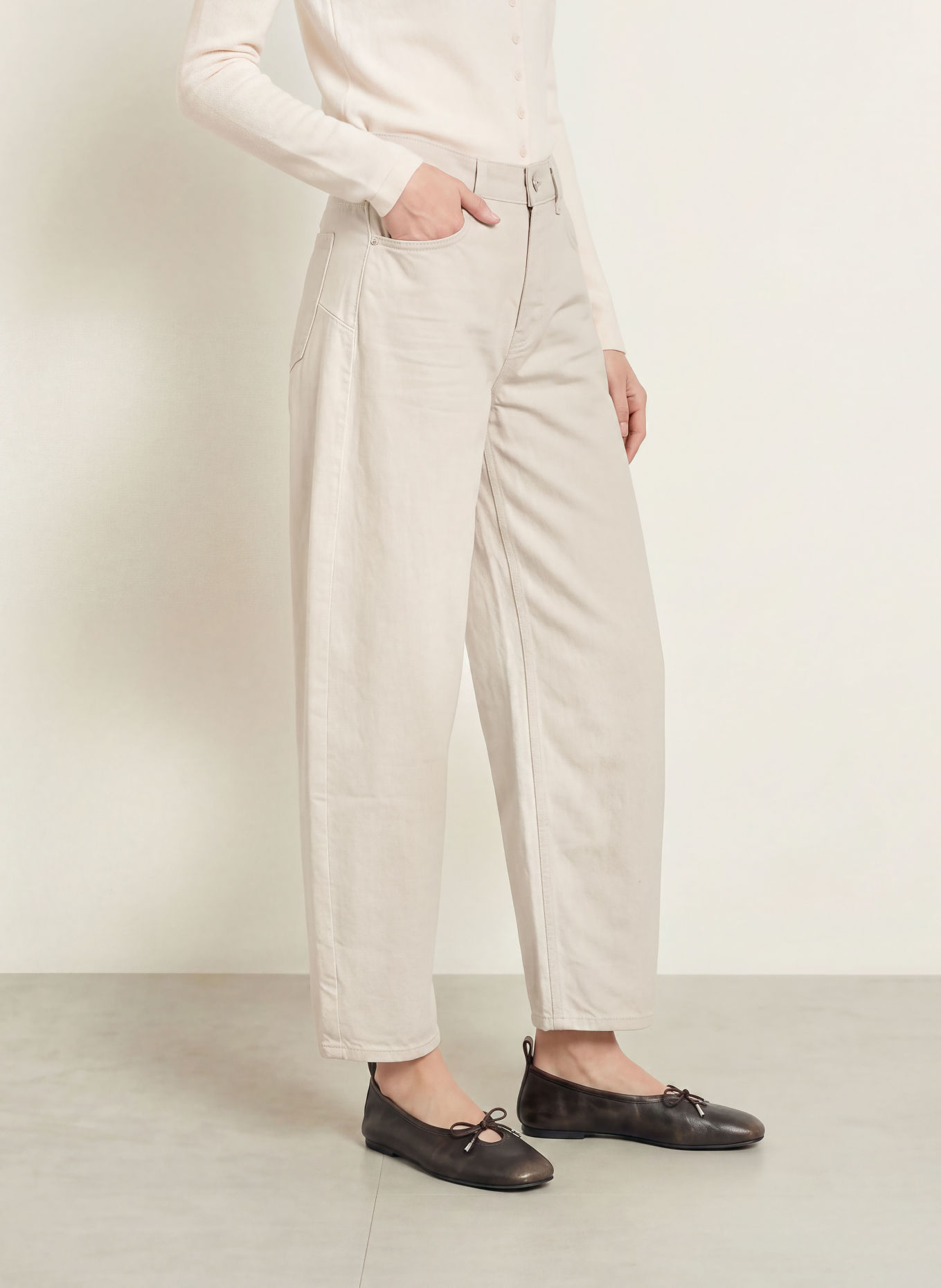 OPUS Jean barrel LOLAH NATURAL: 1006 soft cream