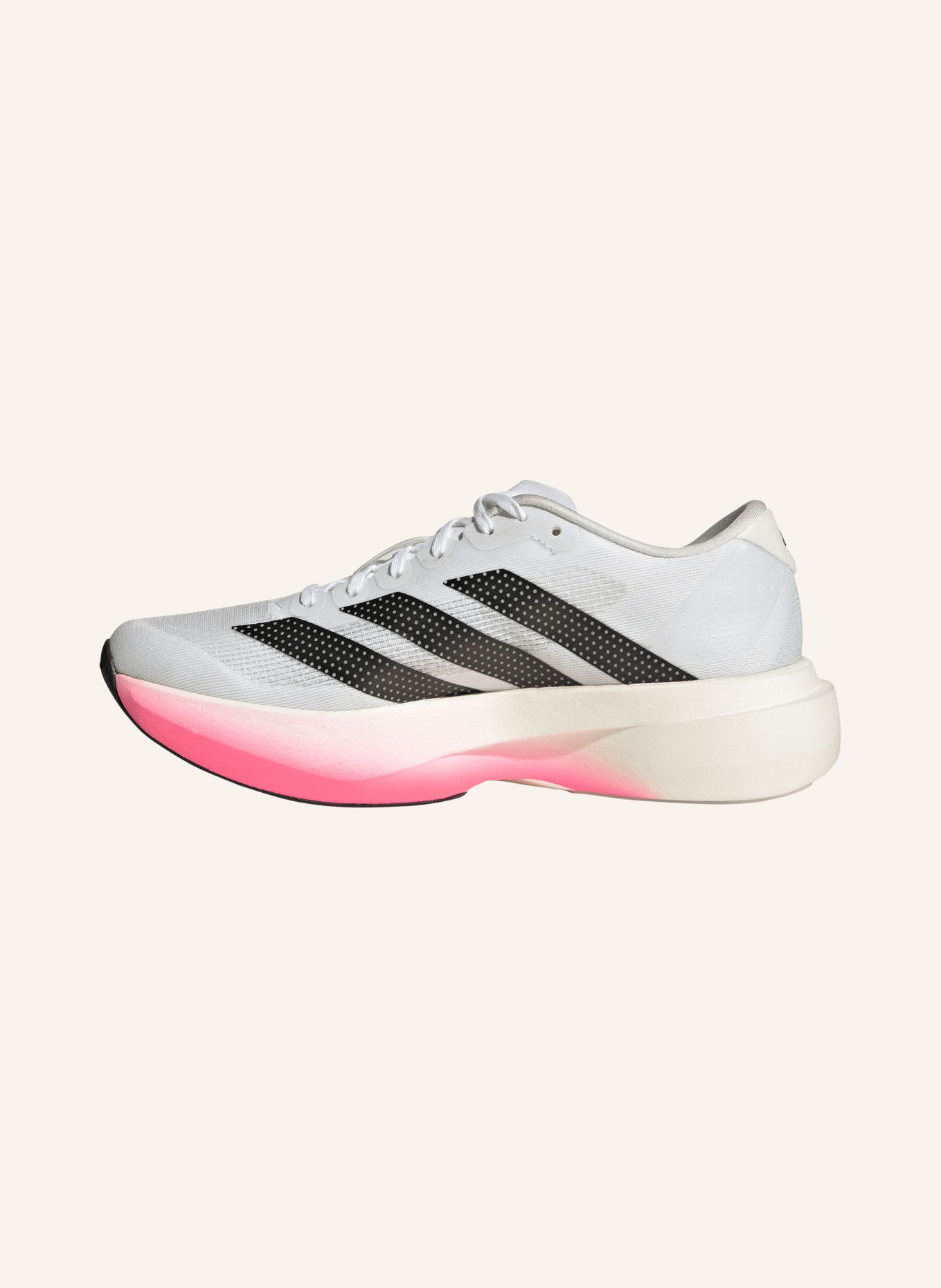 adidas ADIZERO EVO SL Running Shoes: WHITE / BLACK