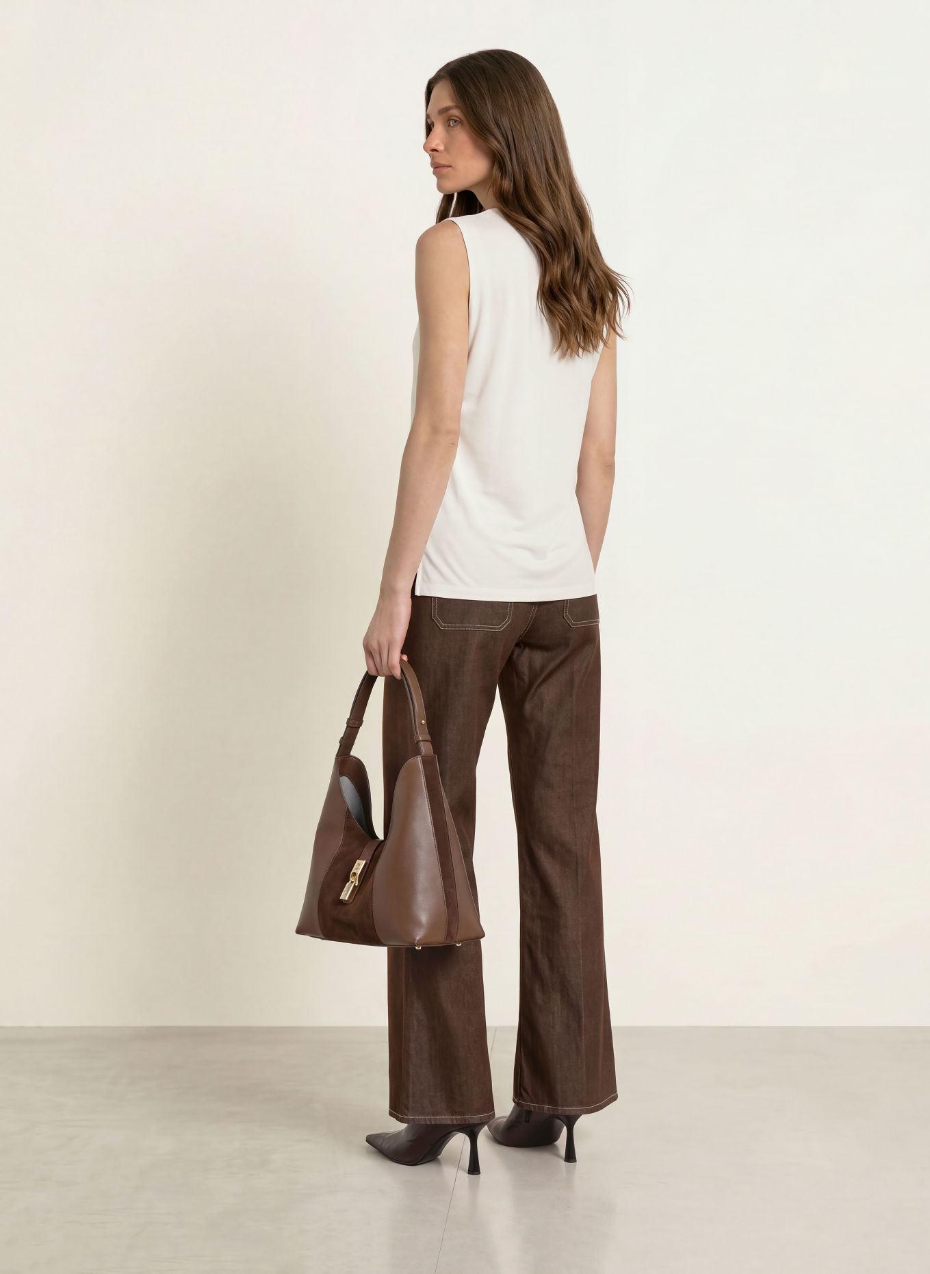 REISS Top RENITA met zijde in de materiaalmix: WIT