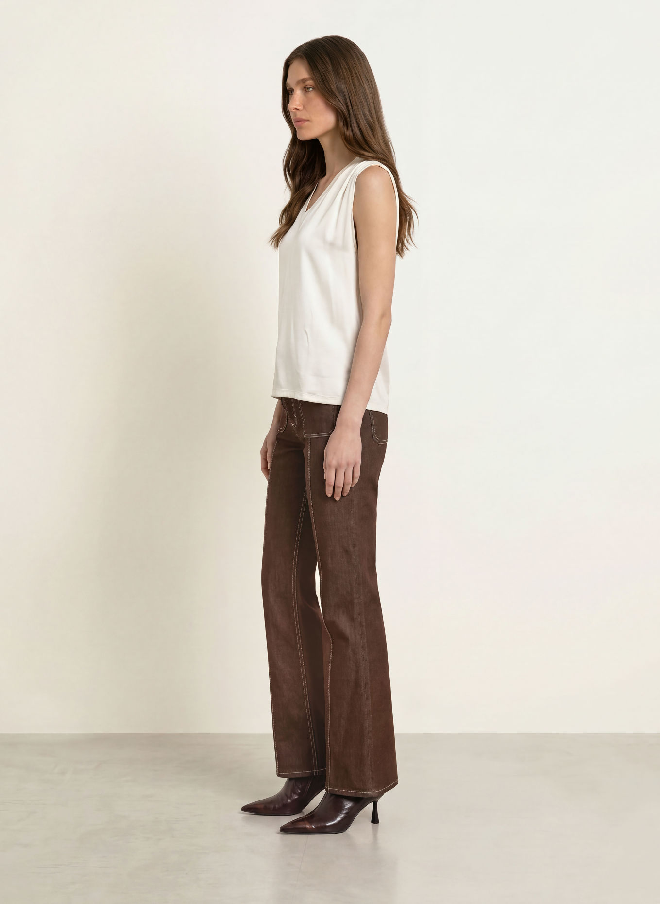 REISS Top RENITA met zijde in de materiaalmix: WIT