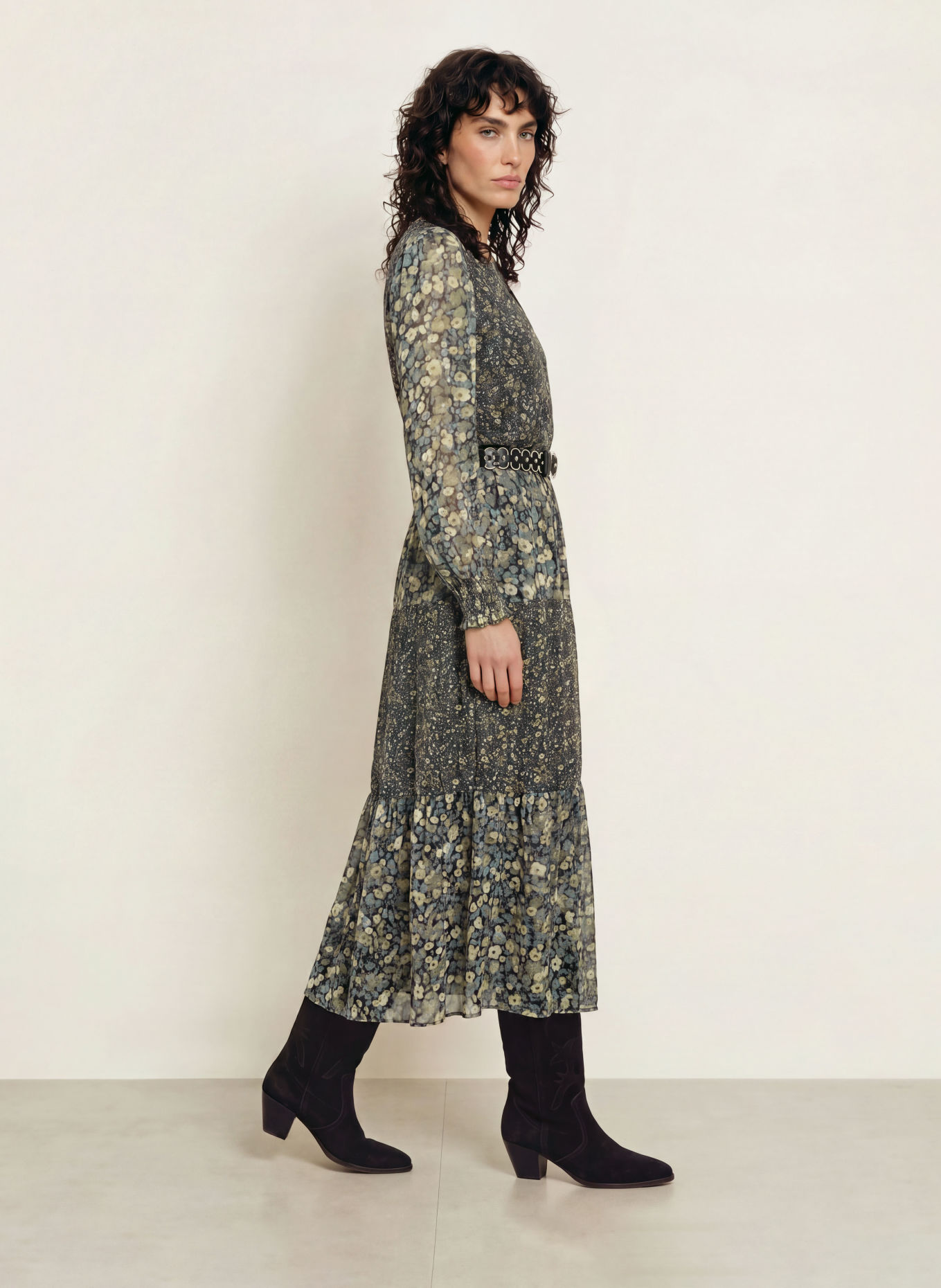 ba&sh KACY Dress: KHAKI / CAMEL / BLUE GRAY