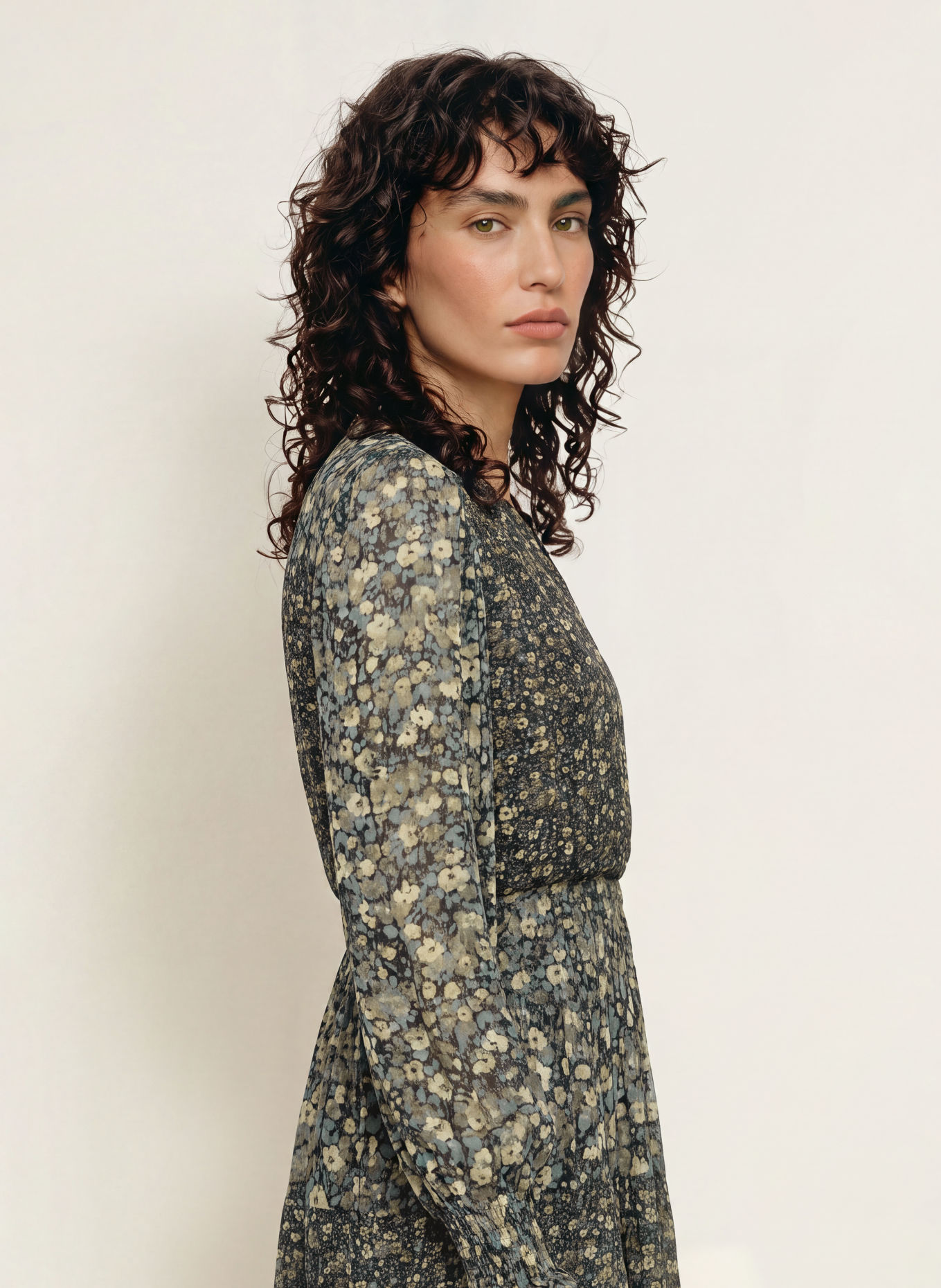 ba&sh KACY Dress: KHAKI / CAMEL / BLUE GRAY