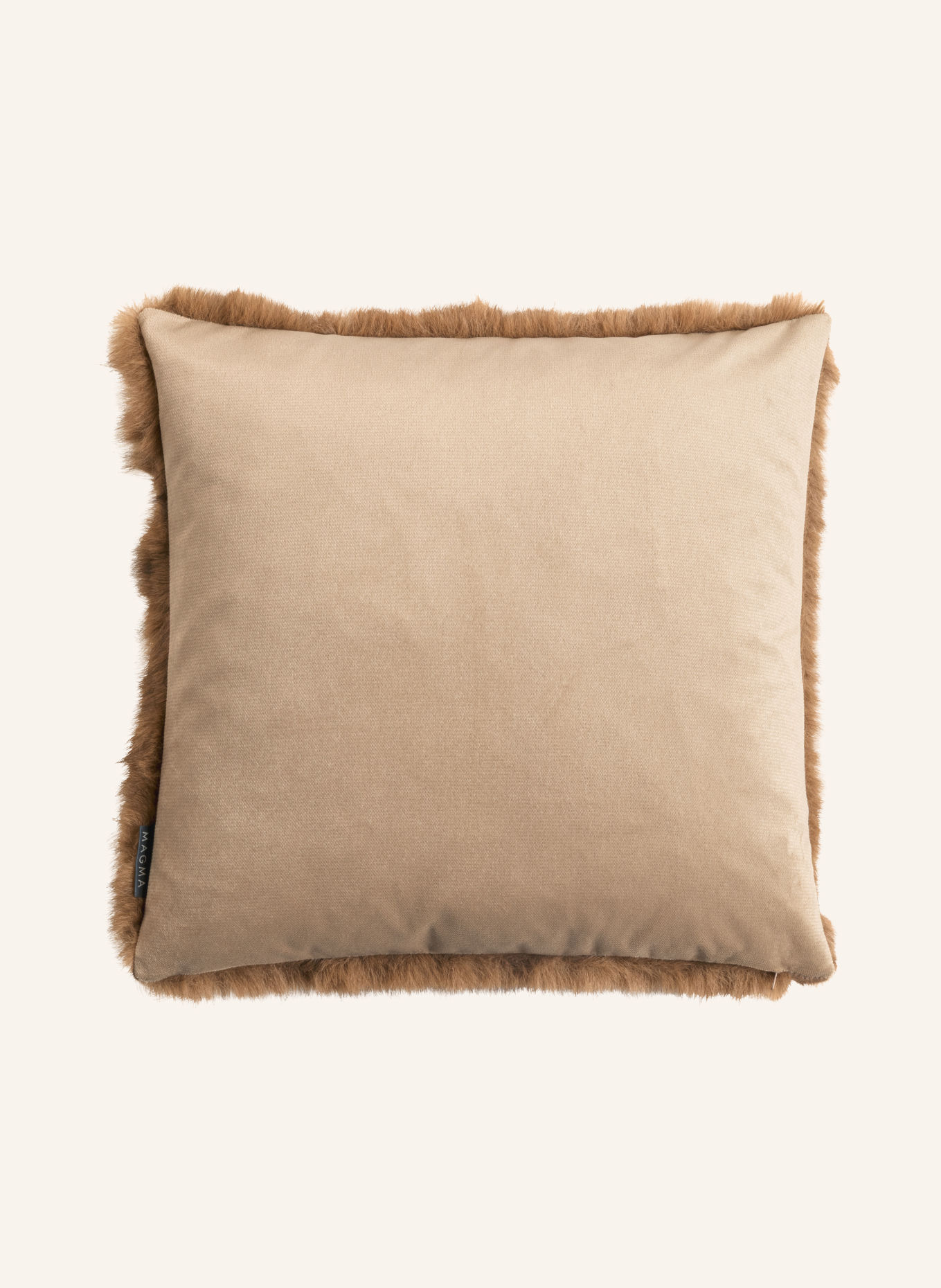 MAGMA VELU Decorative Cushion Cover Made of Faux Fur: DARK BROWN / LIGHT BROWN