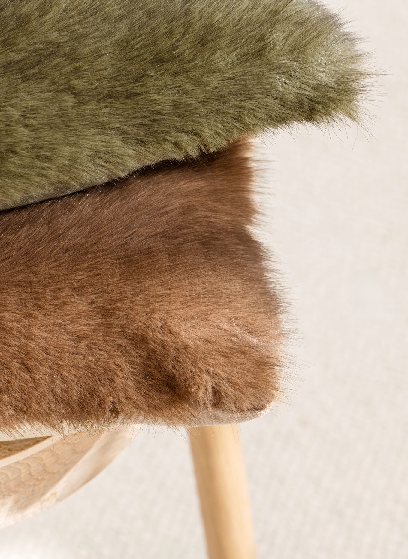 MAGMA VELU Decorative Cushion Cover Made of Faux Fur: DARK BROWN / LIGHT BROWN