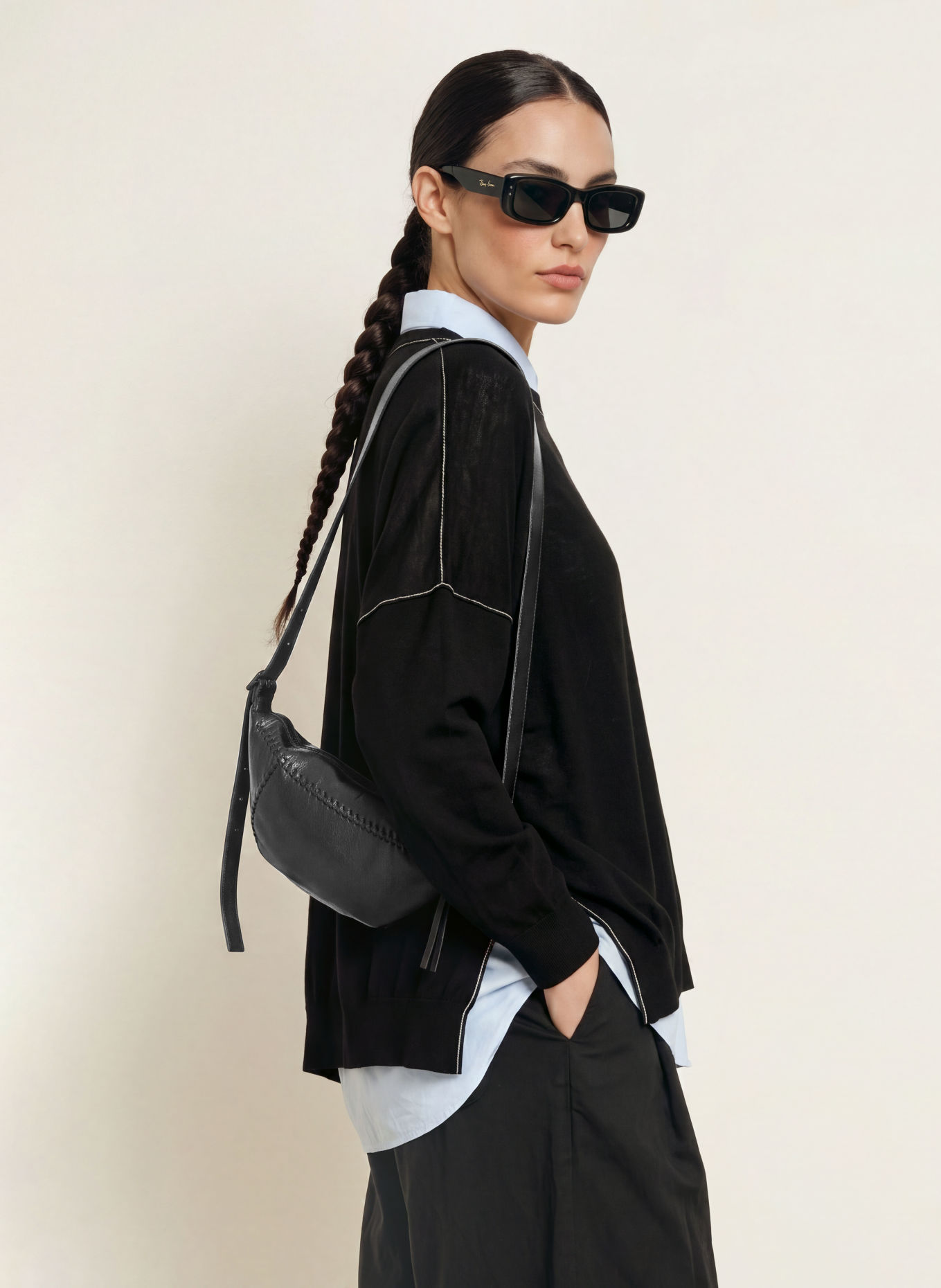 ALLSAINTS Schoudertas ESME: ZWART