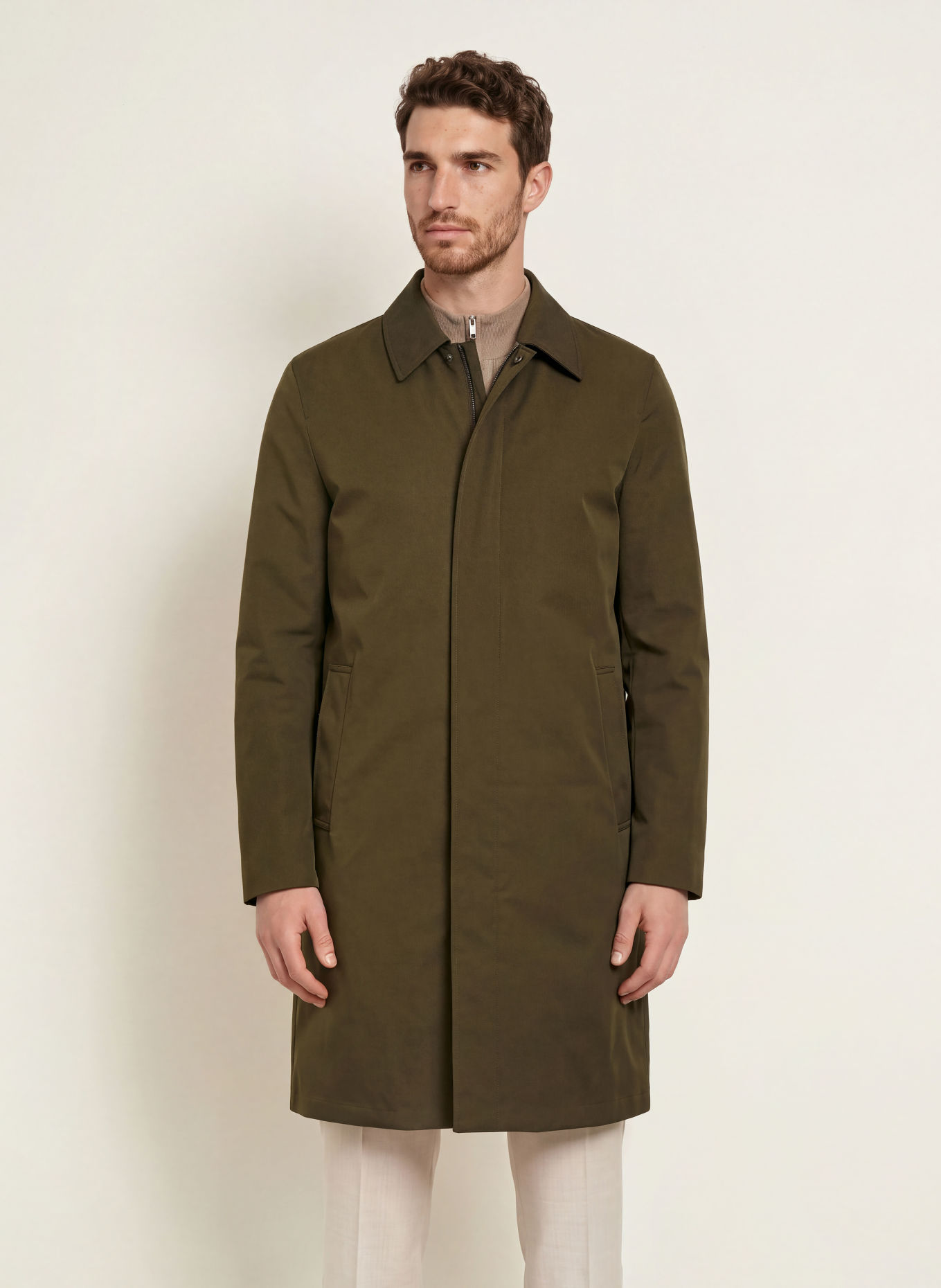 REISS LAWLEN Coat: OLIVE