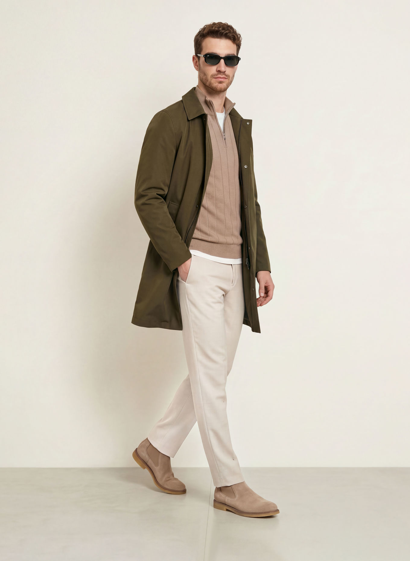 REISS LAWLEN Coat: OLIVE