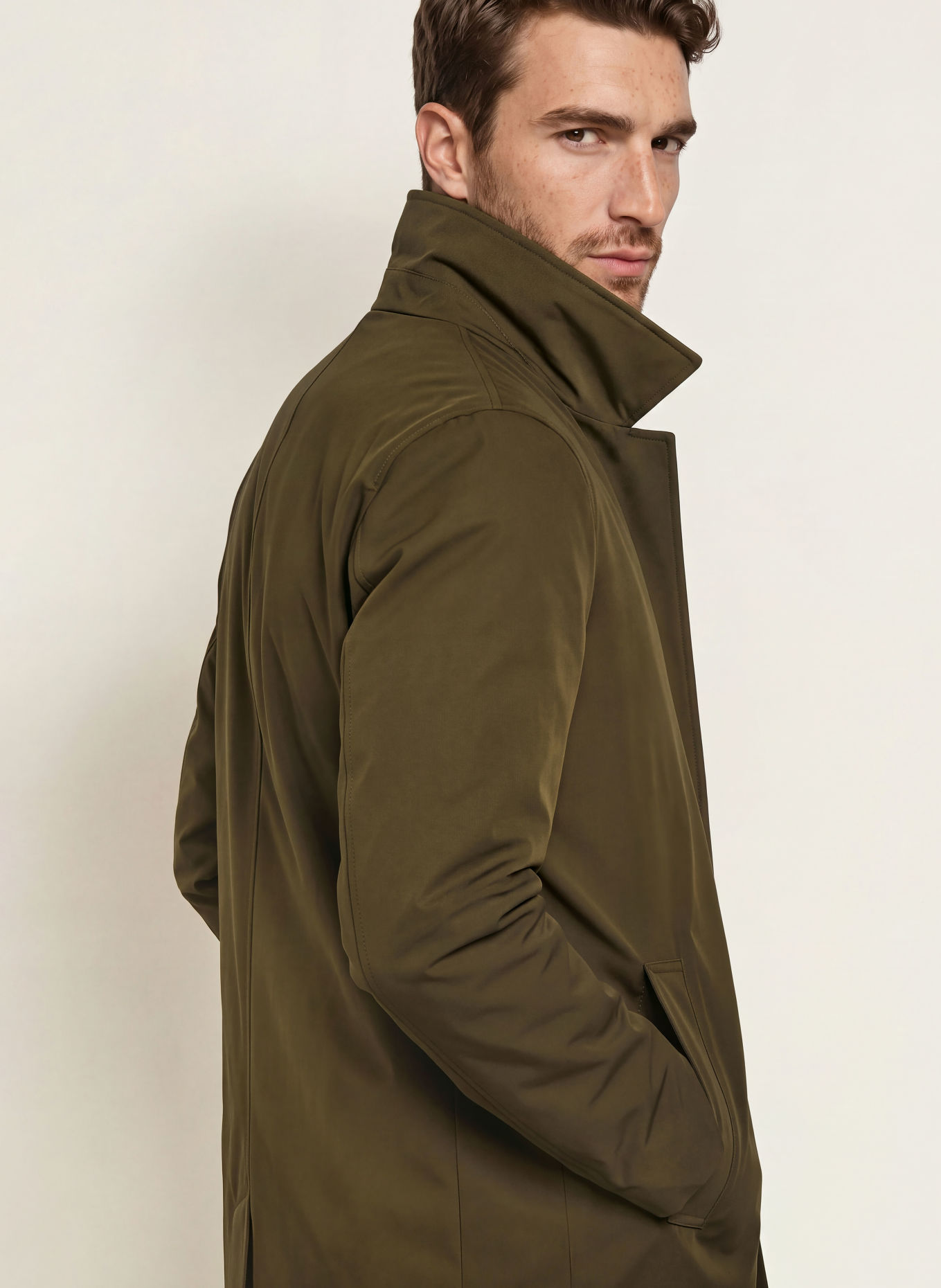 REISS LAWLEN Coat: OLIVE