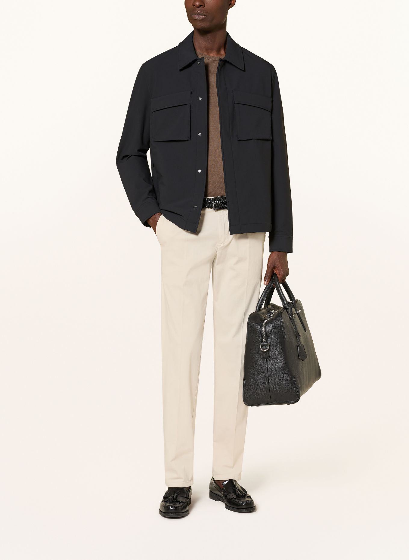 REISS DIVIDE Overshirt: DARK BLUE
