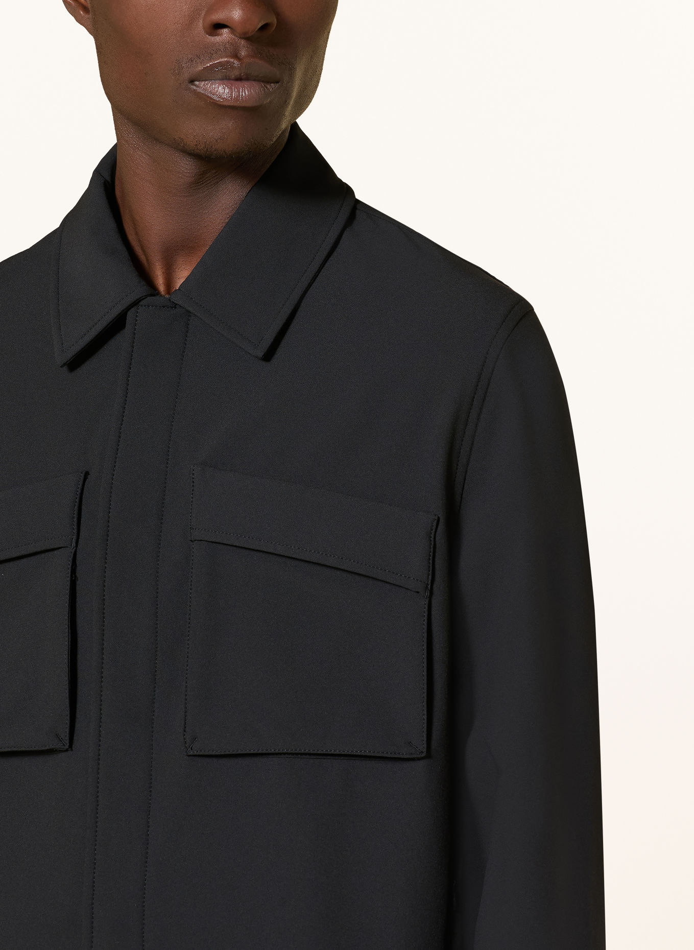 REISS DIVIDE Overshirt: DARK BLUE