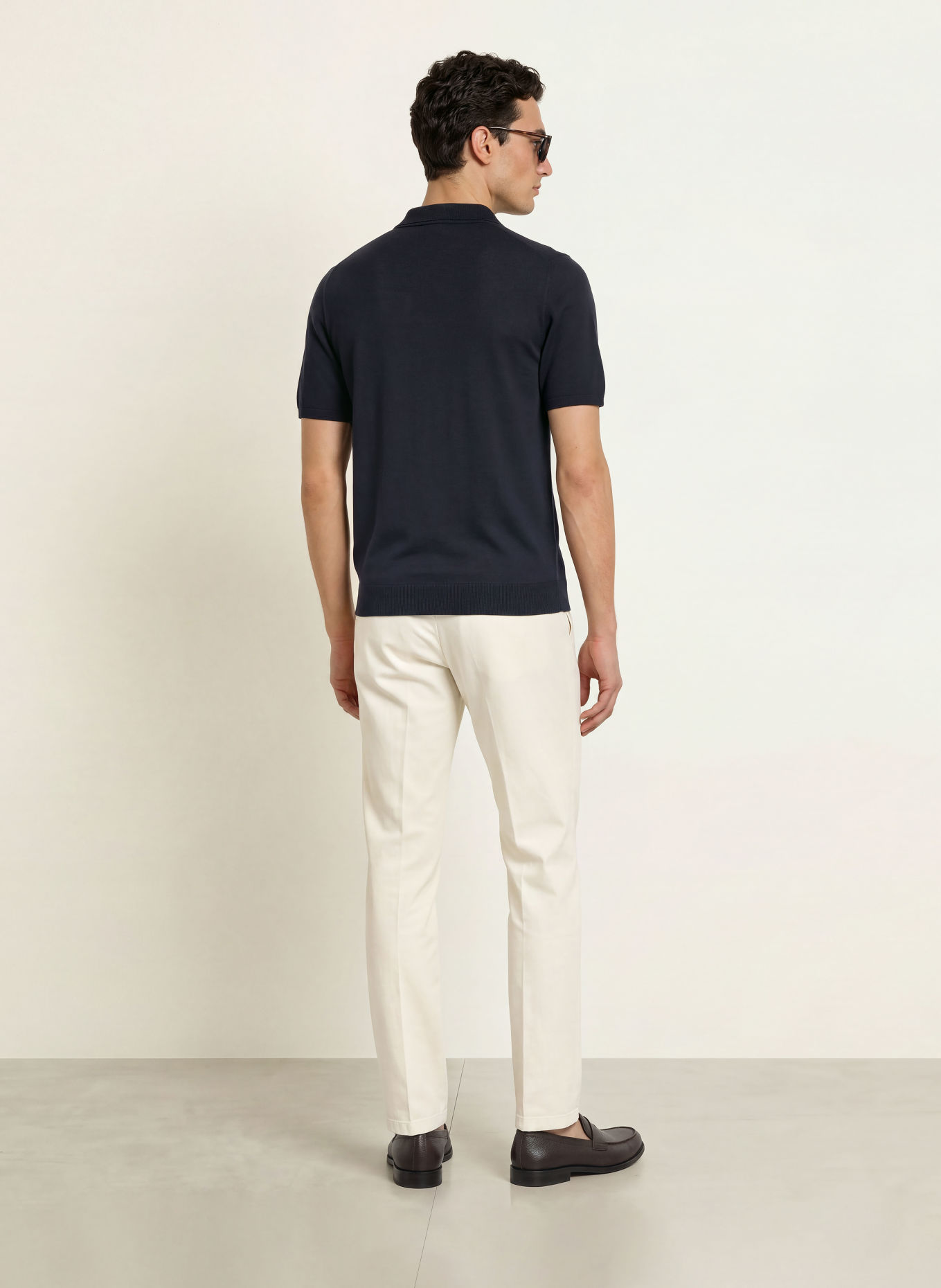 REISS Gebreid overhemd DRAYTON Slim Fit: DONKERBLAUW