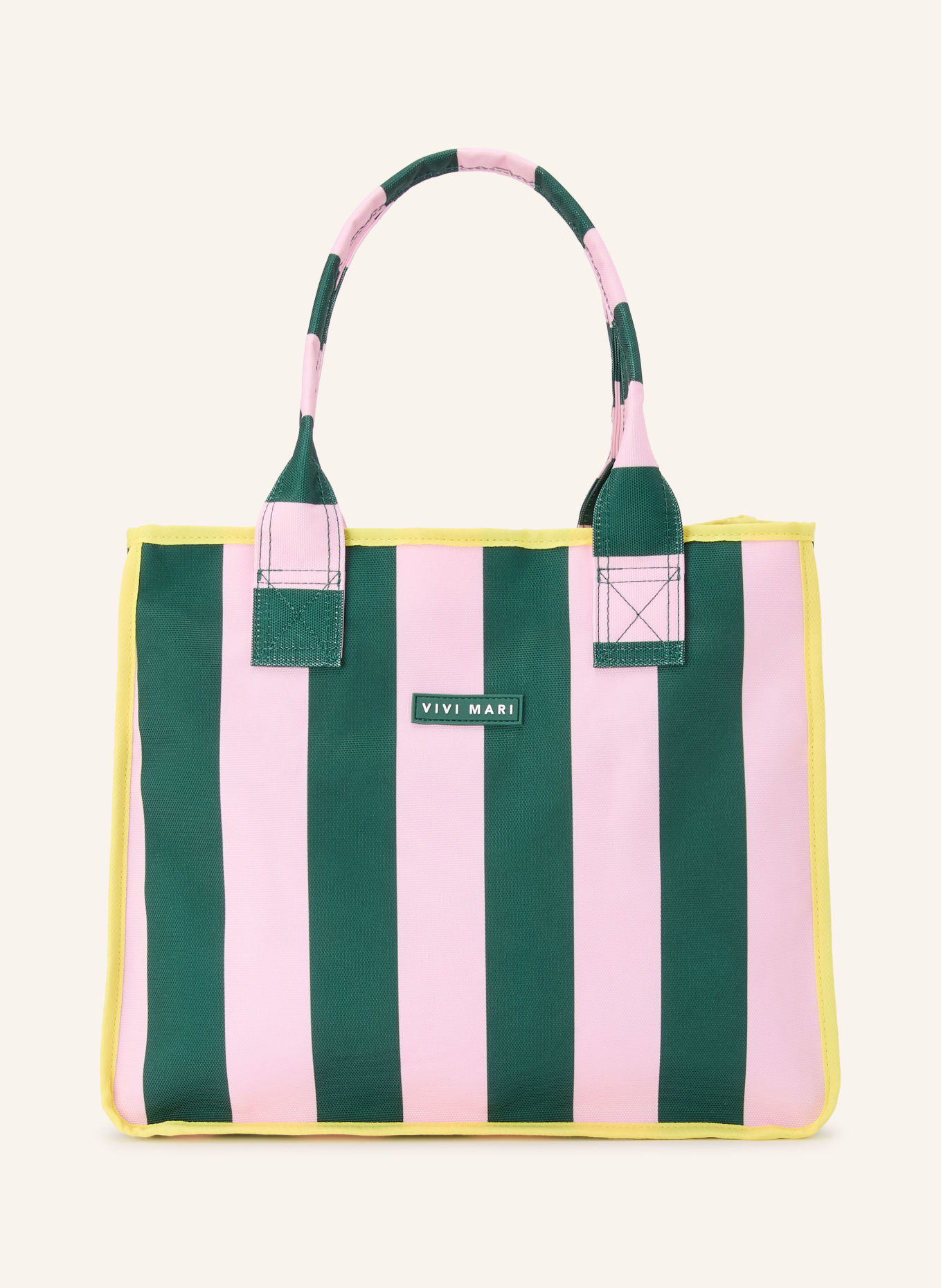 VIVI MARI Shoppers met Pouch: DONKERGROEN / ROZE