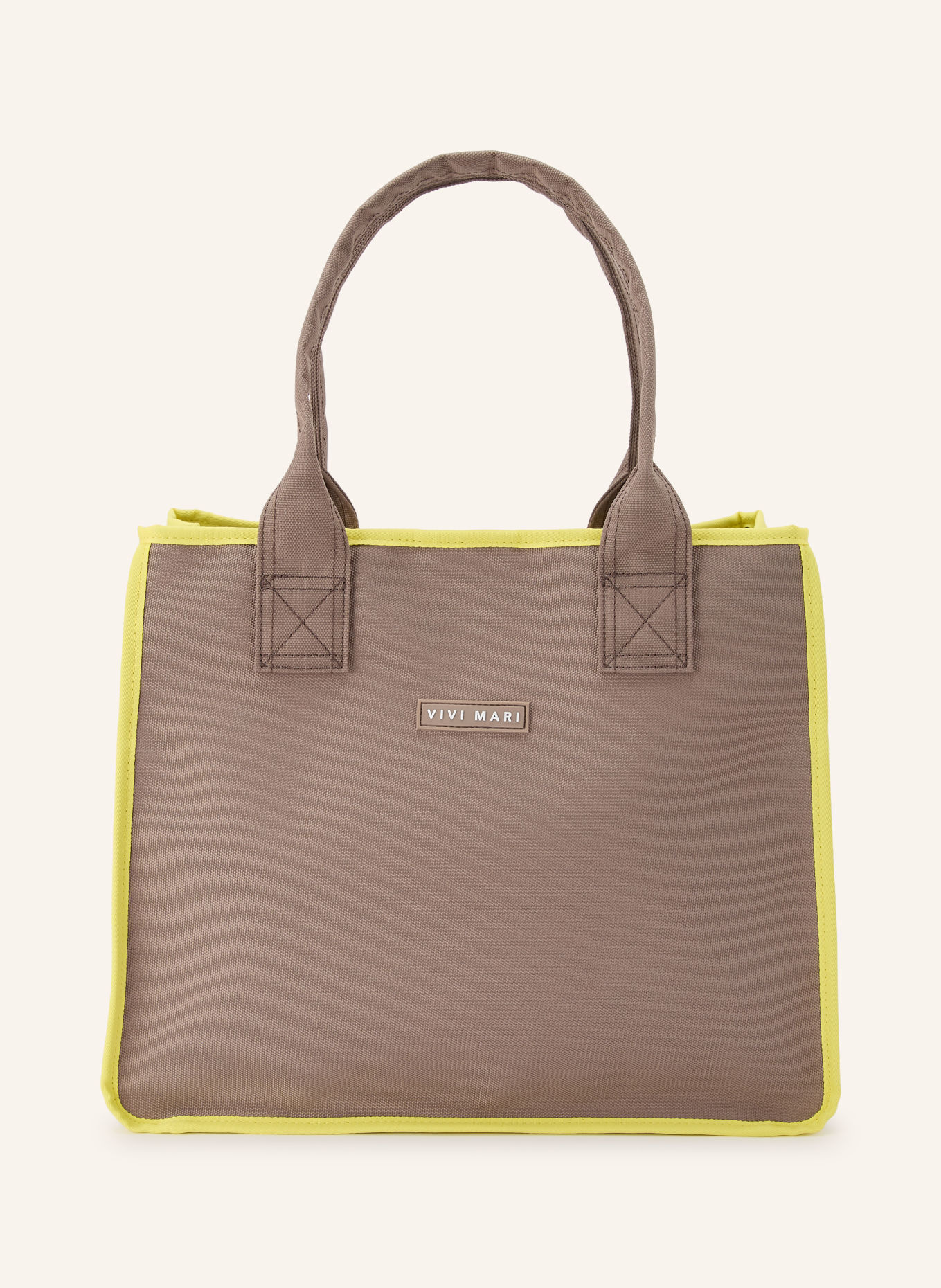 VIVI MARI Shopper med Pouch: TAUPE / NEONGUL