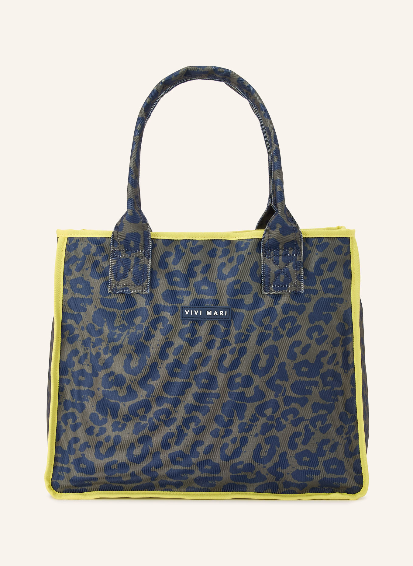 VIVI MARI Shopper mit Pouch: OLIV / NEONGELB / DUNKELBLAU