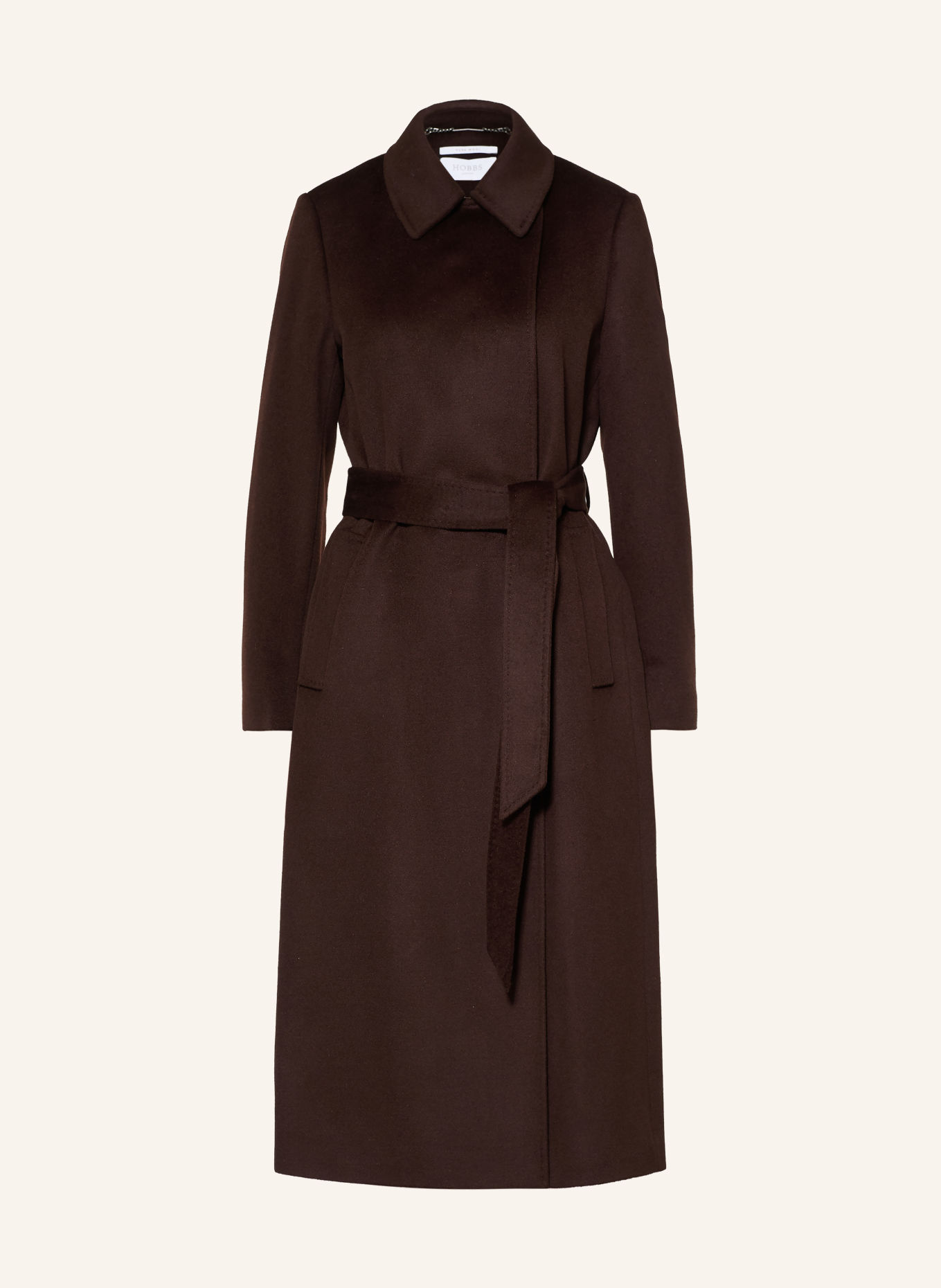 HOBBS Livia Wool Coat: DARK BROWN