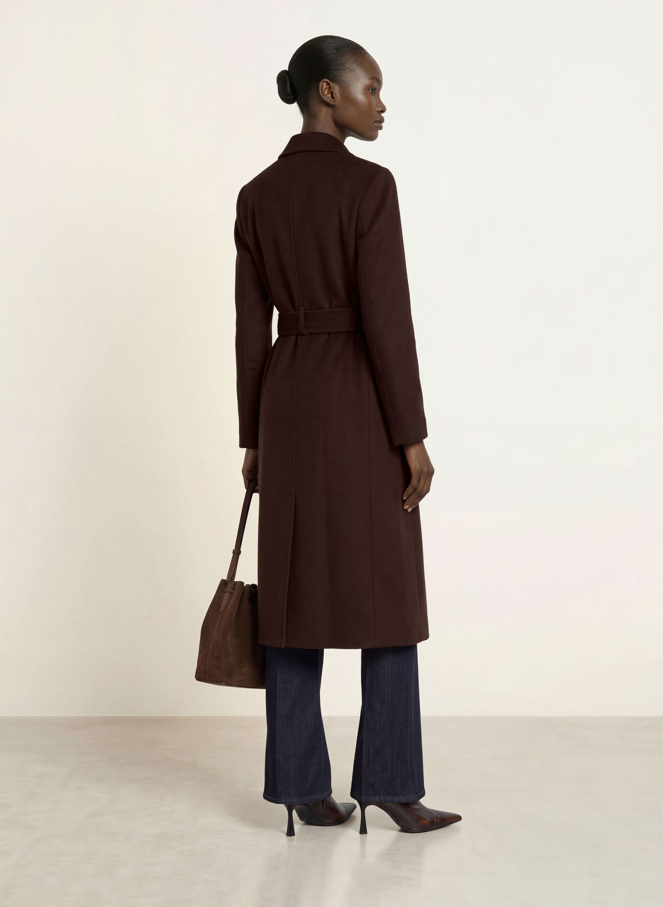 HOBBS Livia Wool Coat: DARK BROWN