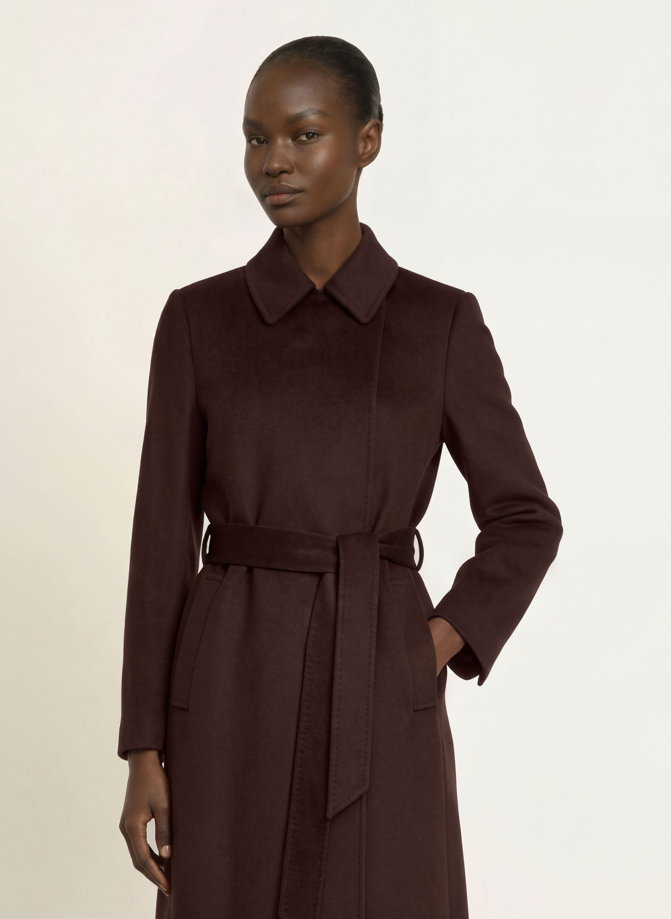 HOBBS Livia Wool Coat: DARK BROWN
