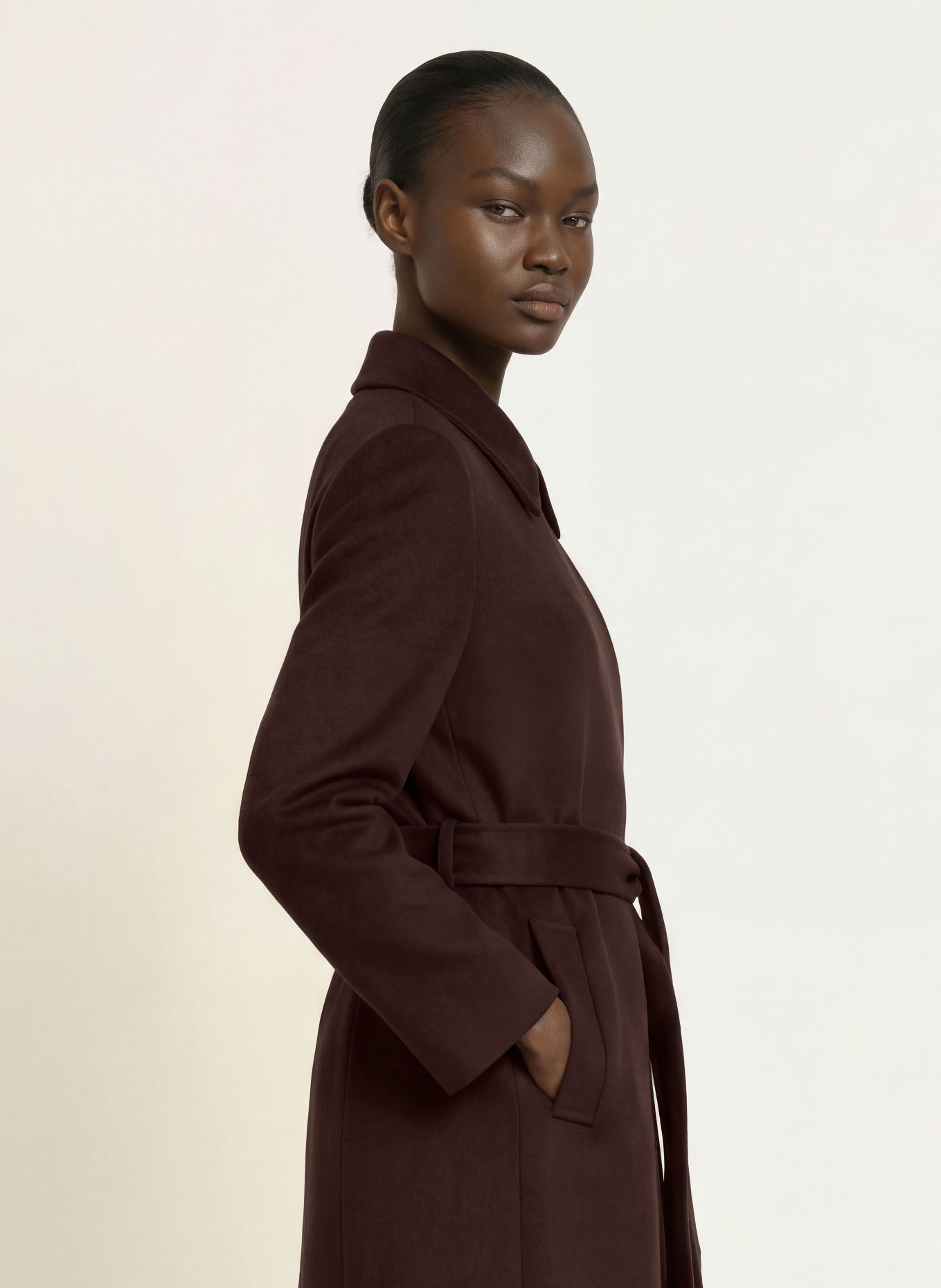 HOBBS Livia Wool Coat: DARK BROWN